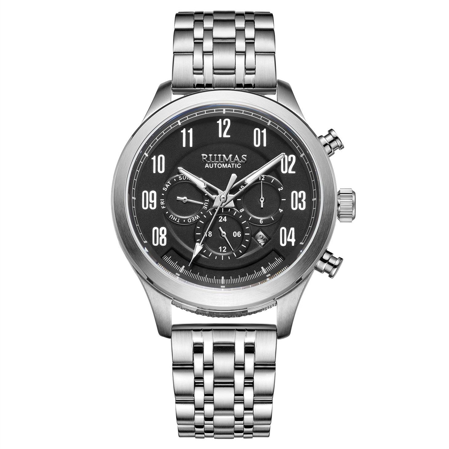 RUIMAS Watch Men Automatic Mechanical Watches Stainless Steel Luminous Business Wristwatch Top Brand Luxury Male Clock 6785-7