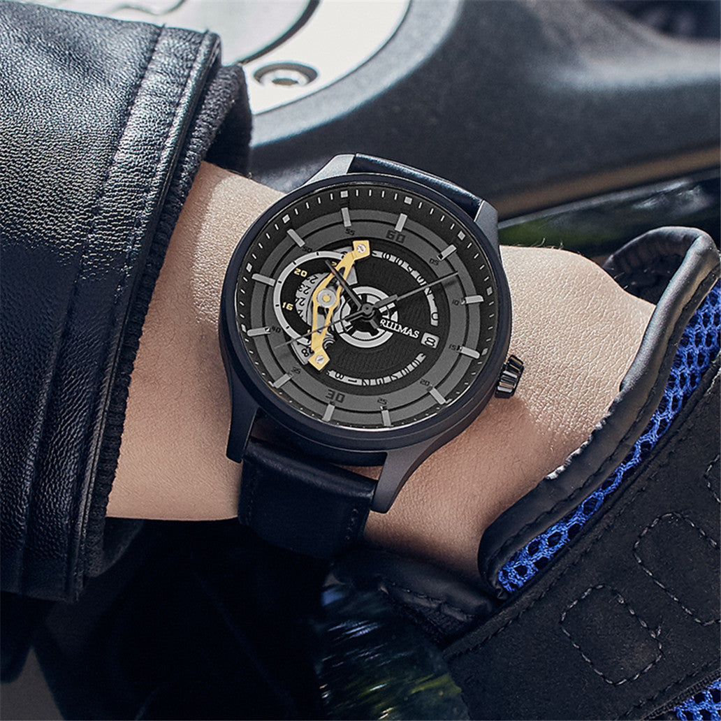 RUIMAS Mens Watches Luxury Fashion Sports Wristwatch Leather Strap Men's Army Military Watch Automatic Mechanical Man Clock 6786-3