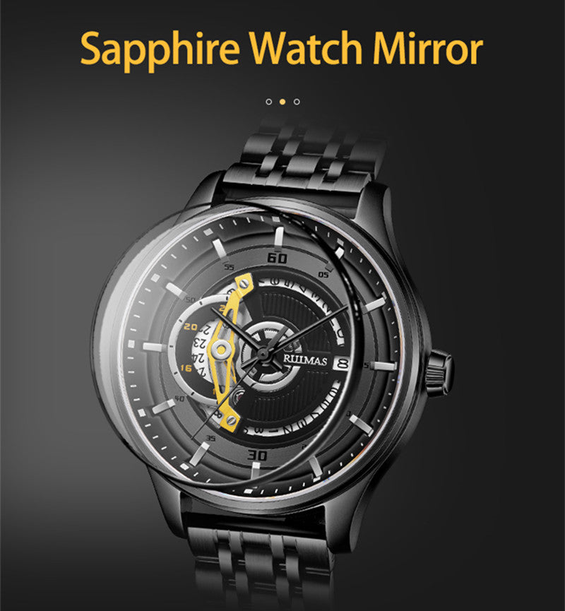 RUIMAS Luxury Business Watches for Mens Fashion Stainless Steel Automatic Mechanical Watch Waterproof Date Wristwatch Clock 6786-5