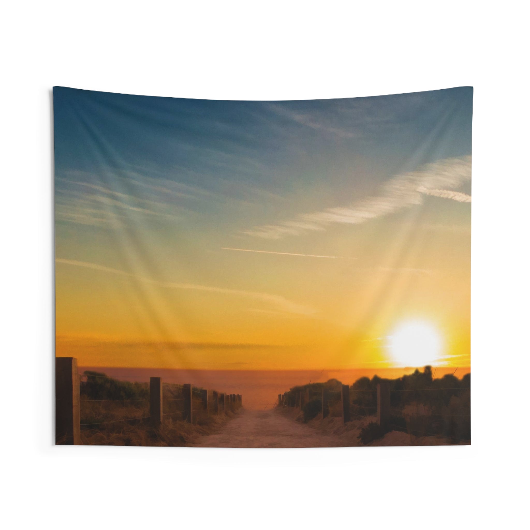 Path to sea Sunrise Tapestry-0