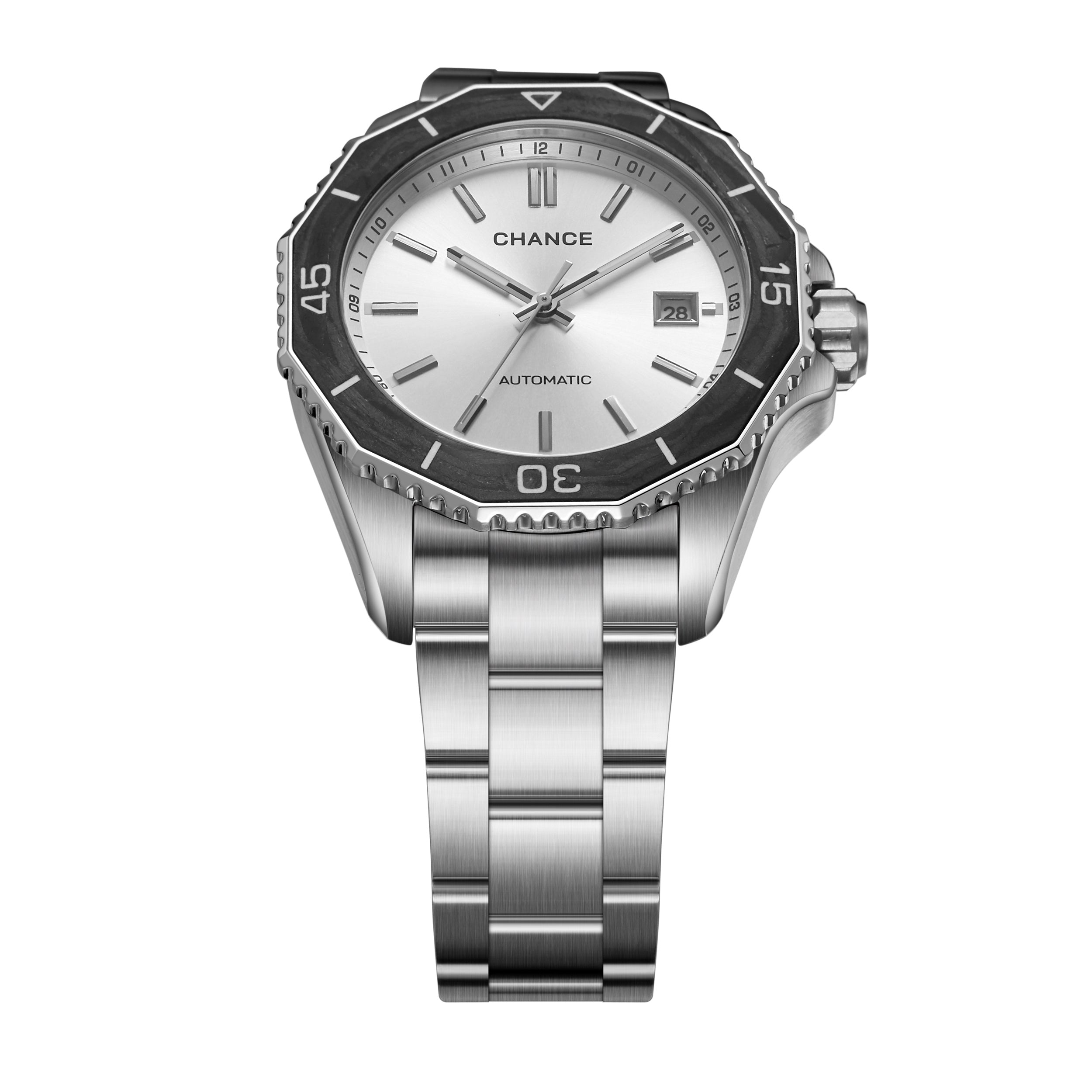 CHANCE Automatic Mechanical Watches Movement 10Bar Waterproof Stainless Steel Sapphire Glass Business Wristwatch Clock-2