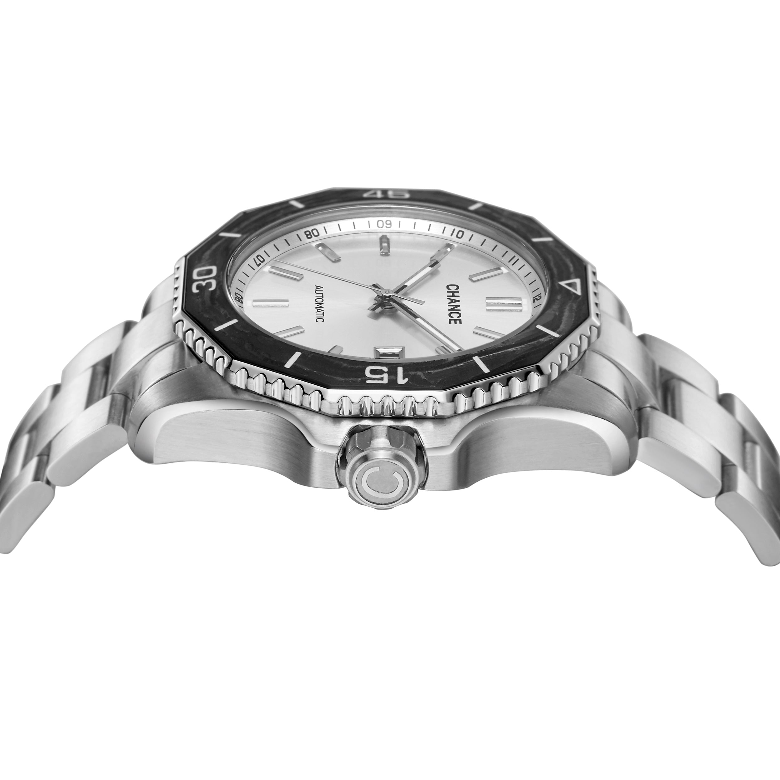 CHANCE Automatic Mechanical Watches Movement 10Bar Waterproof Stainless Steel Sapphire Glass Business Wristwatch Clock-3