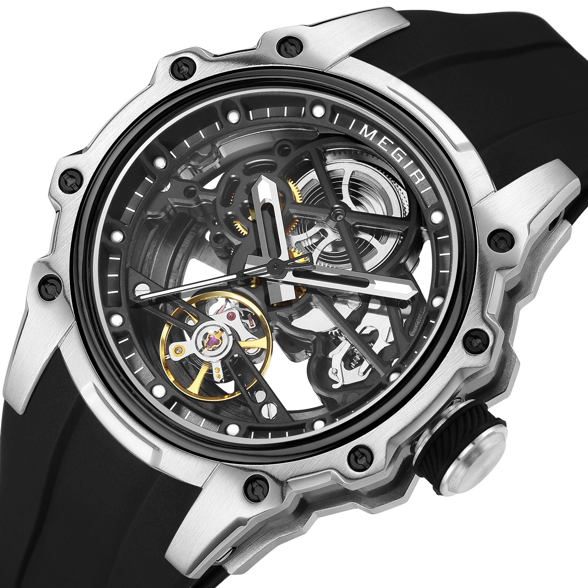 MEGIR Fashion Men's Full Automatic Watches Hollow Out Luminous Sports Mechanical Watch Waterproof Wristwatches Reloj Hombre 2243-8