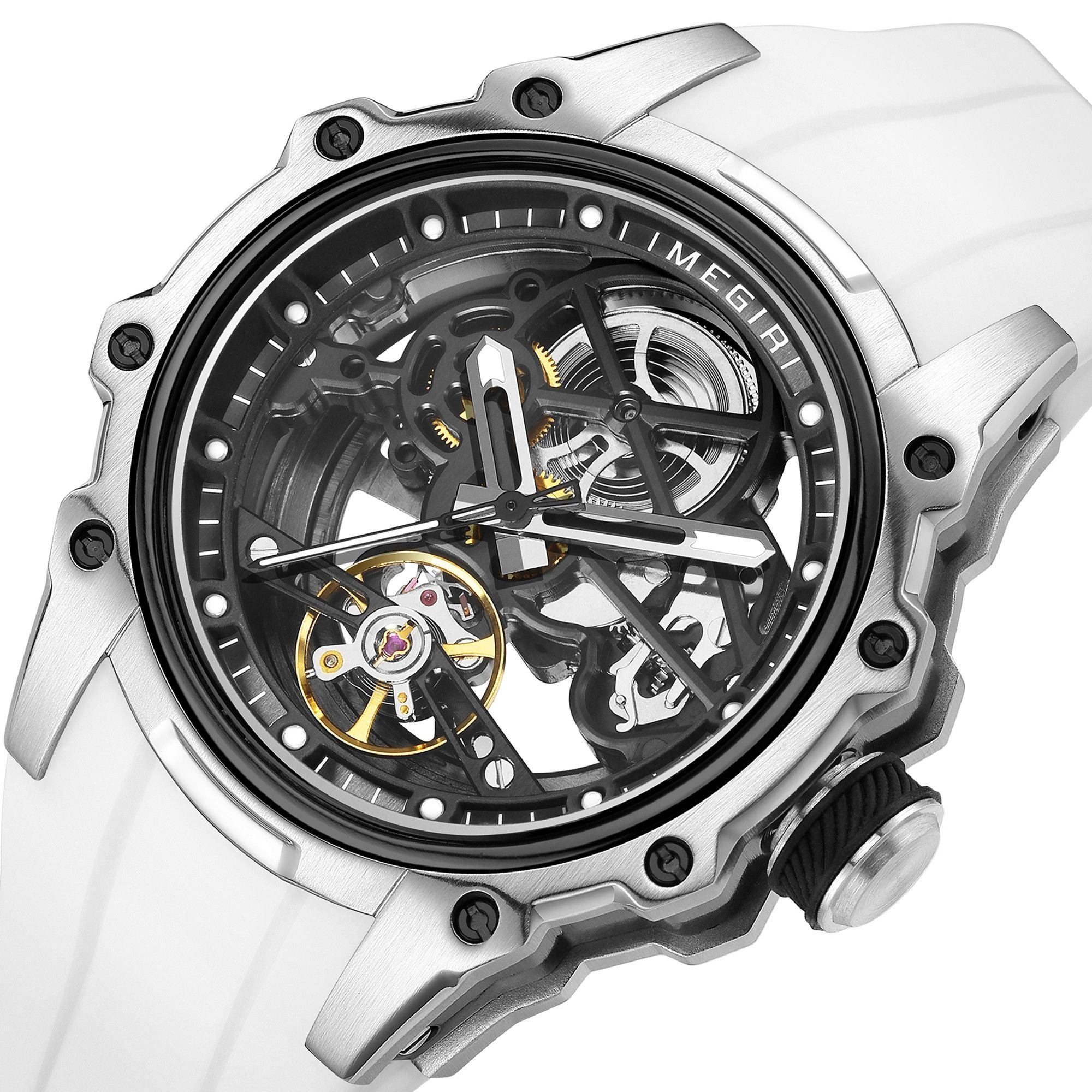 MEGIR Fashion Men's Full Automatic Watches Hollow Out Luminous Sports Mechanical Watch Waterproof Wristwatches Reloj Hombre 2243-9