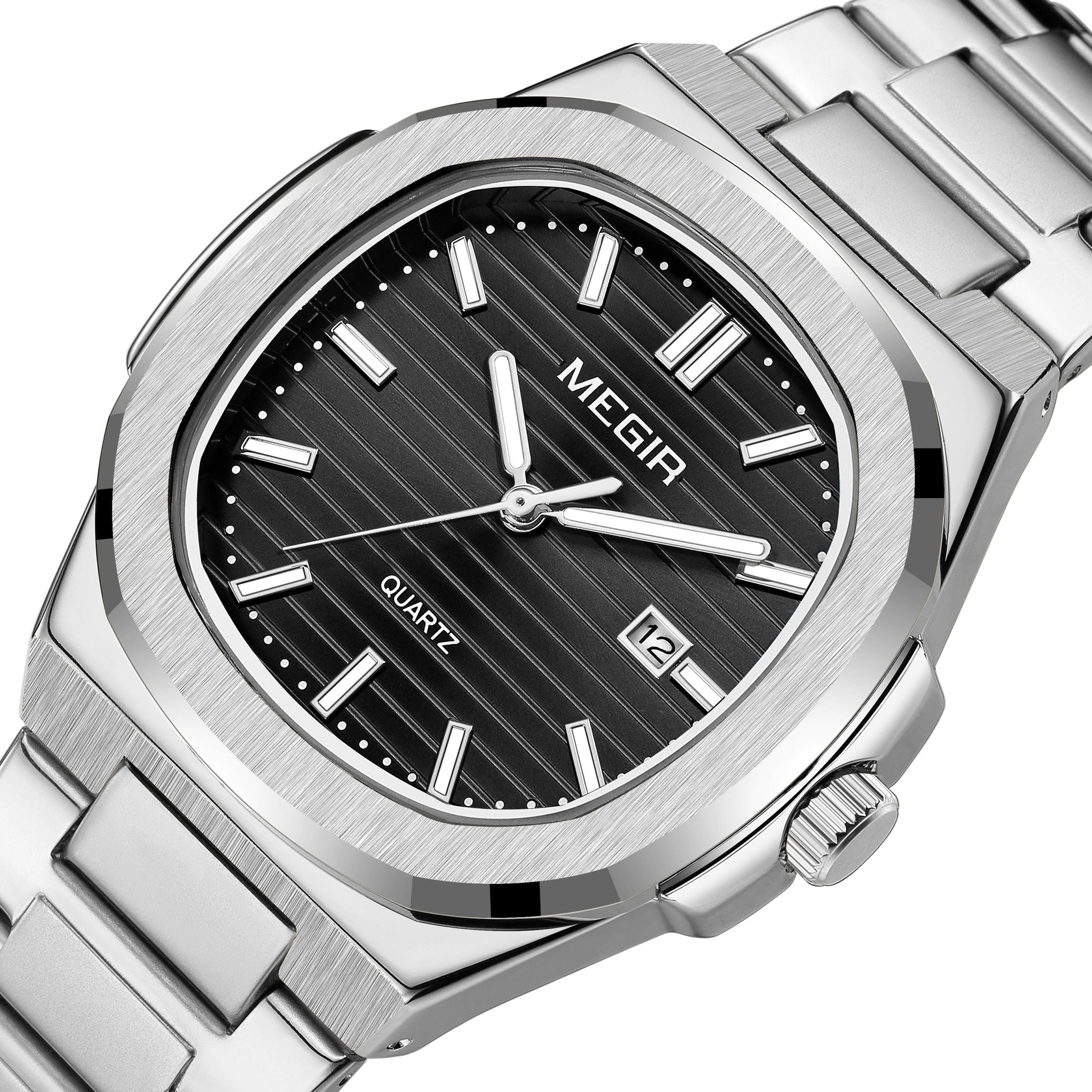 MEGIR Luxury Brand Men Business Watches Waterproof Male Clock Stainless Steel Luminous Quartz Sports Wristwatch Montre Femme 1084-7