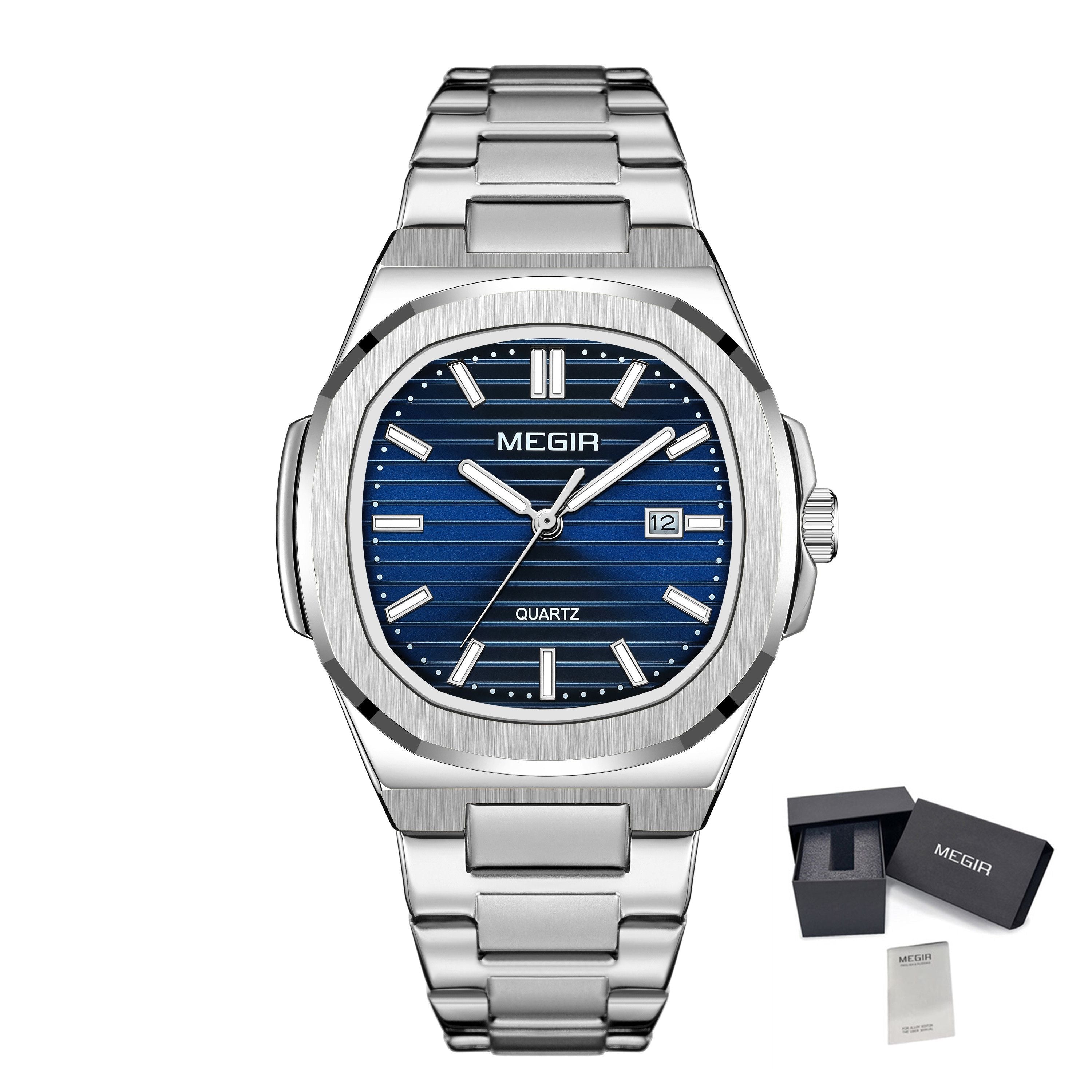 MEGIR Luxury Brand Men Business Watches Waterproof Male Clock Stainless Steel Luminous Quartz Sports Wristwatch Montre Femme 1084-13