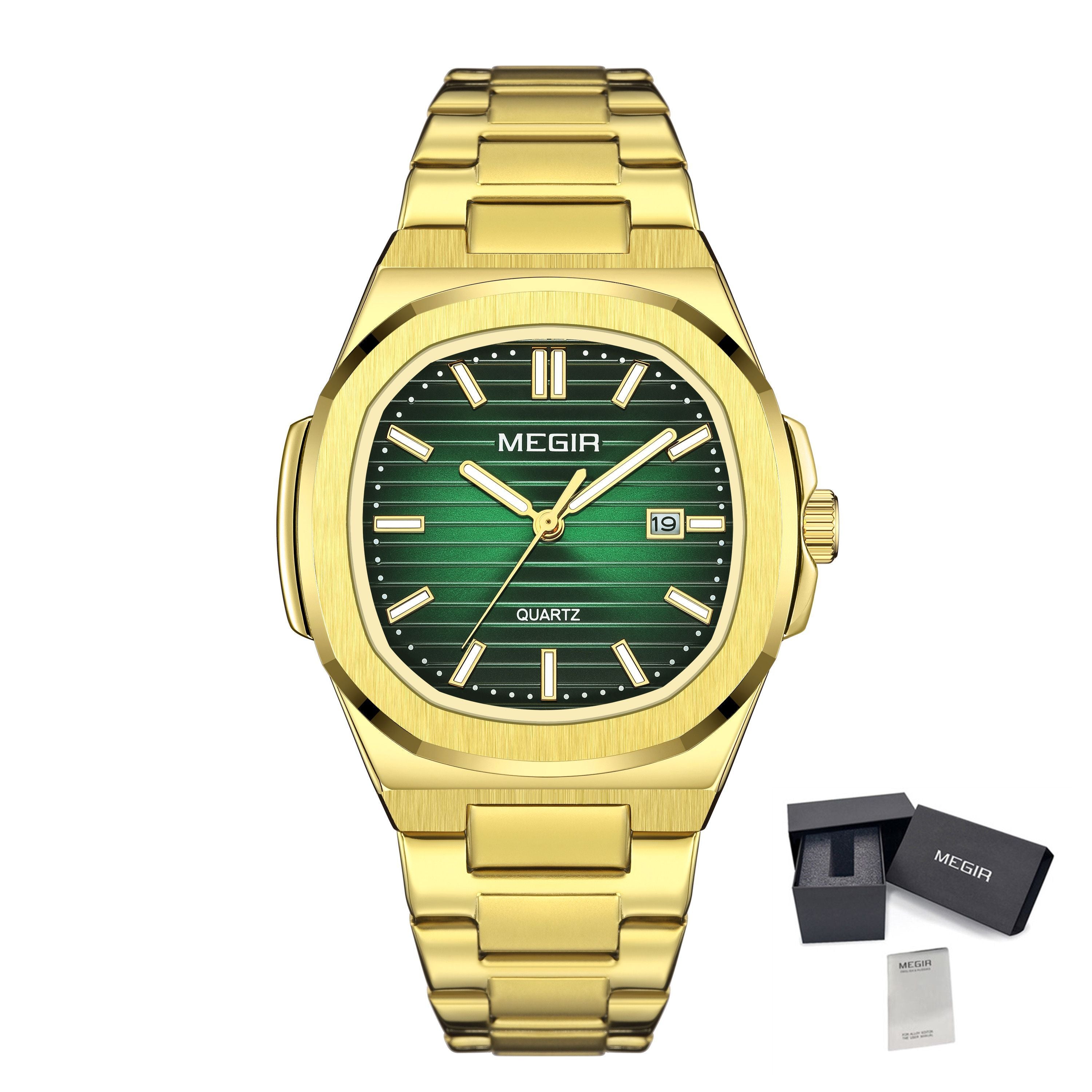 MEGIR Luxury Brand Men Business Watches Waterproof Male Clock Stainless Steel Luminous Quartz Sports Wristwatch Montre Femme 1084-15