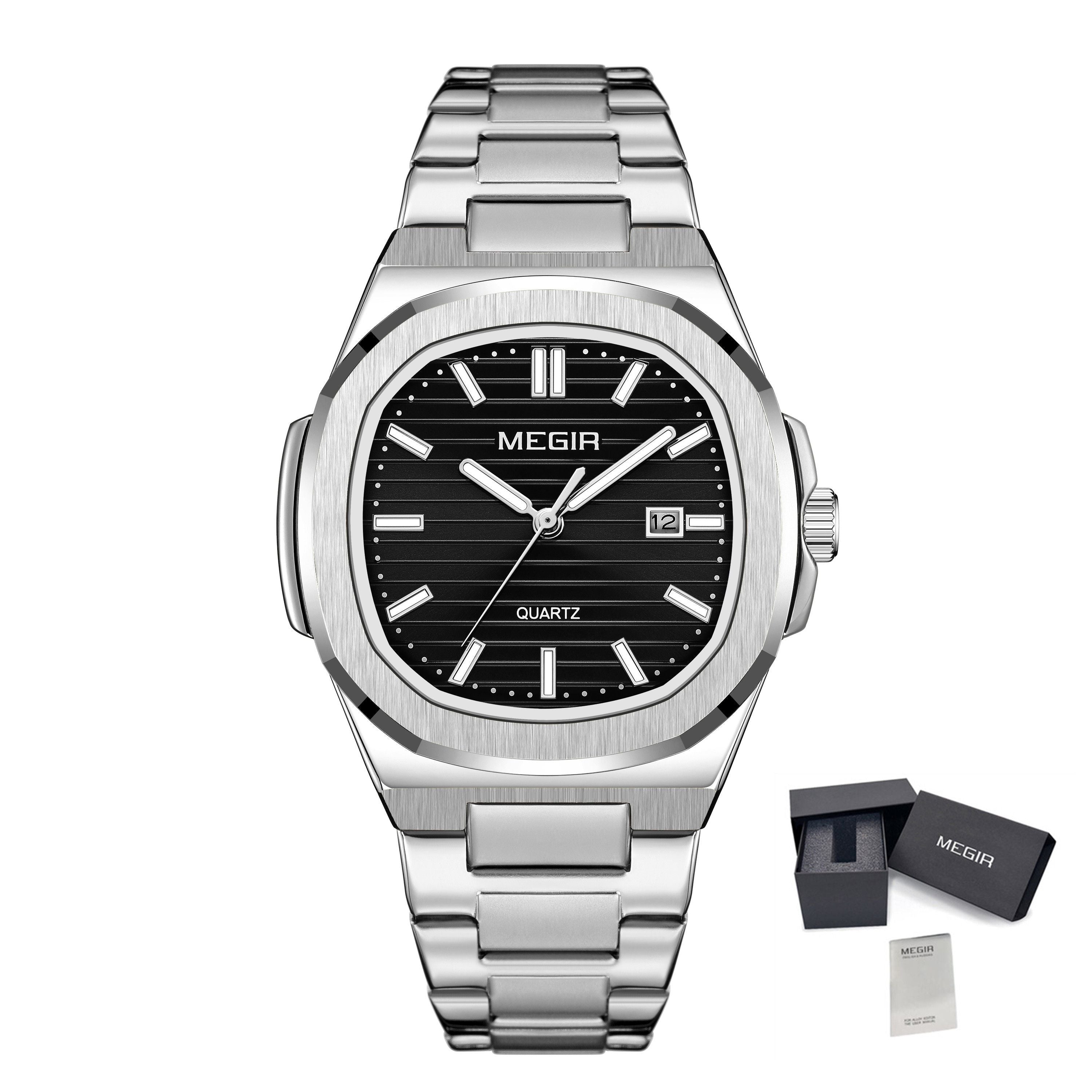 MEGIR Luxury Brand Men Business Watches Waterproof Male Clock Stainless Steel Luminous Quartz Sports Wristwatch Montre Femme 1084-14