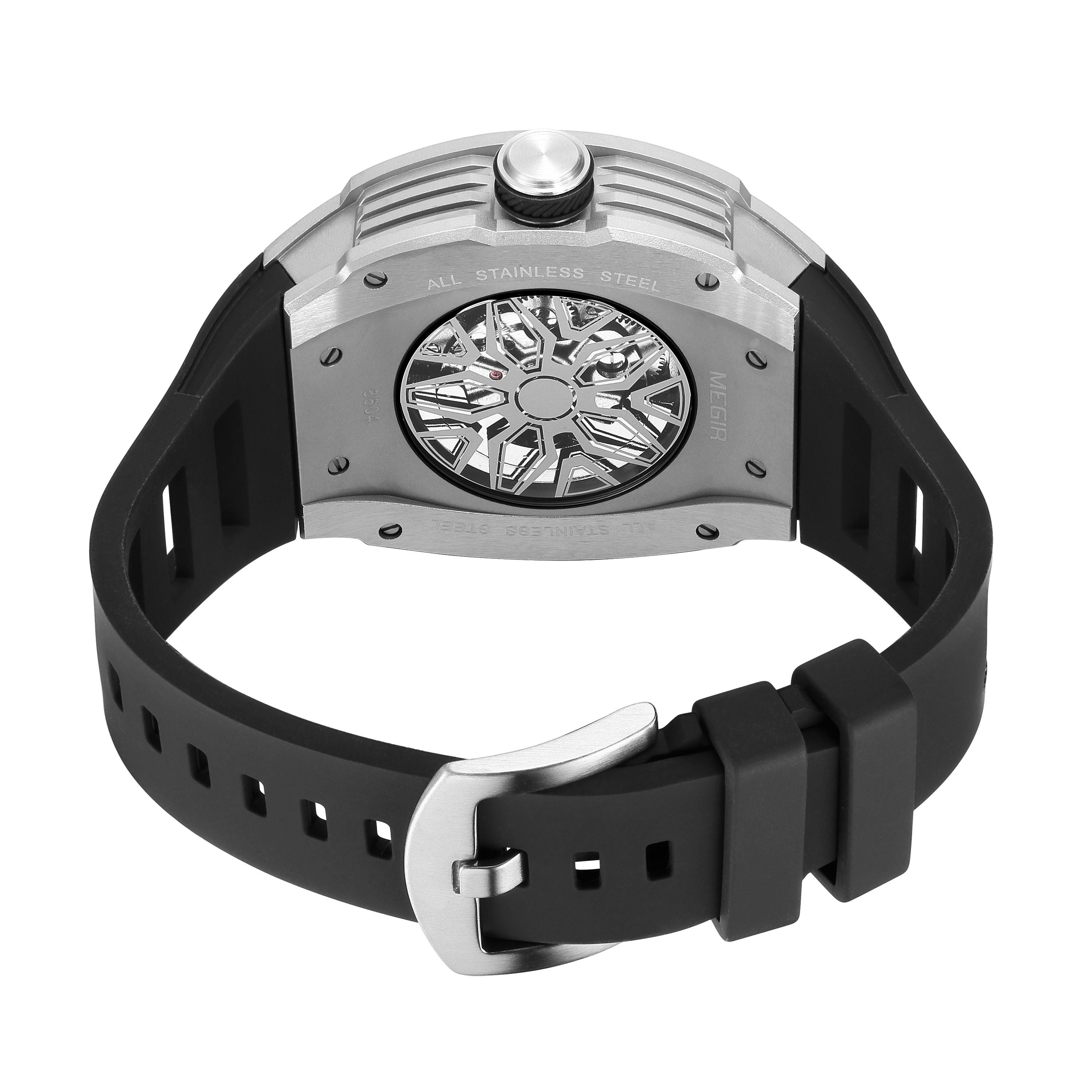 MEGIR Brand Automatic Movement Watch for Men Fashion Waterproof Stainless Steel Case Mechanical Wristwatch Montre Homme 8604-11