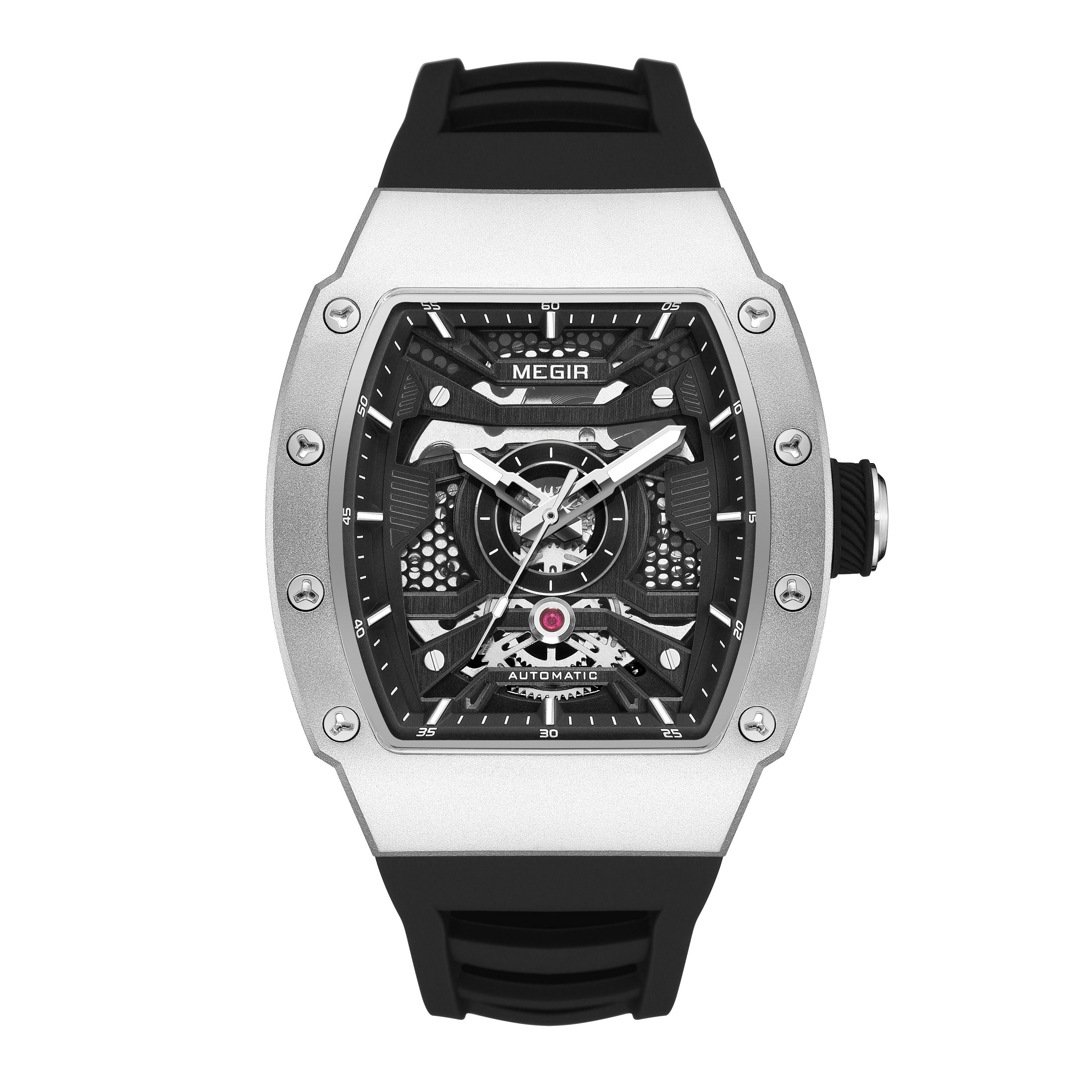 MEGIR Brand Automatic Movement Watch for Men Fashion Waterproof Stainless Steel Case Mechanical Wristwatch Montre Homme 8604-3