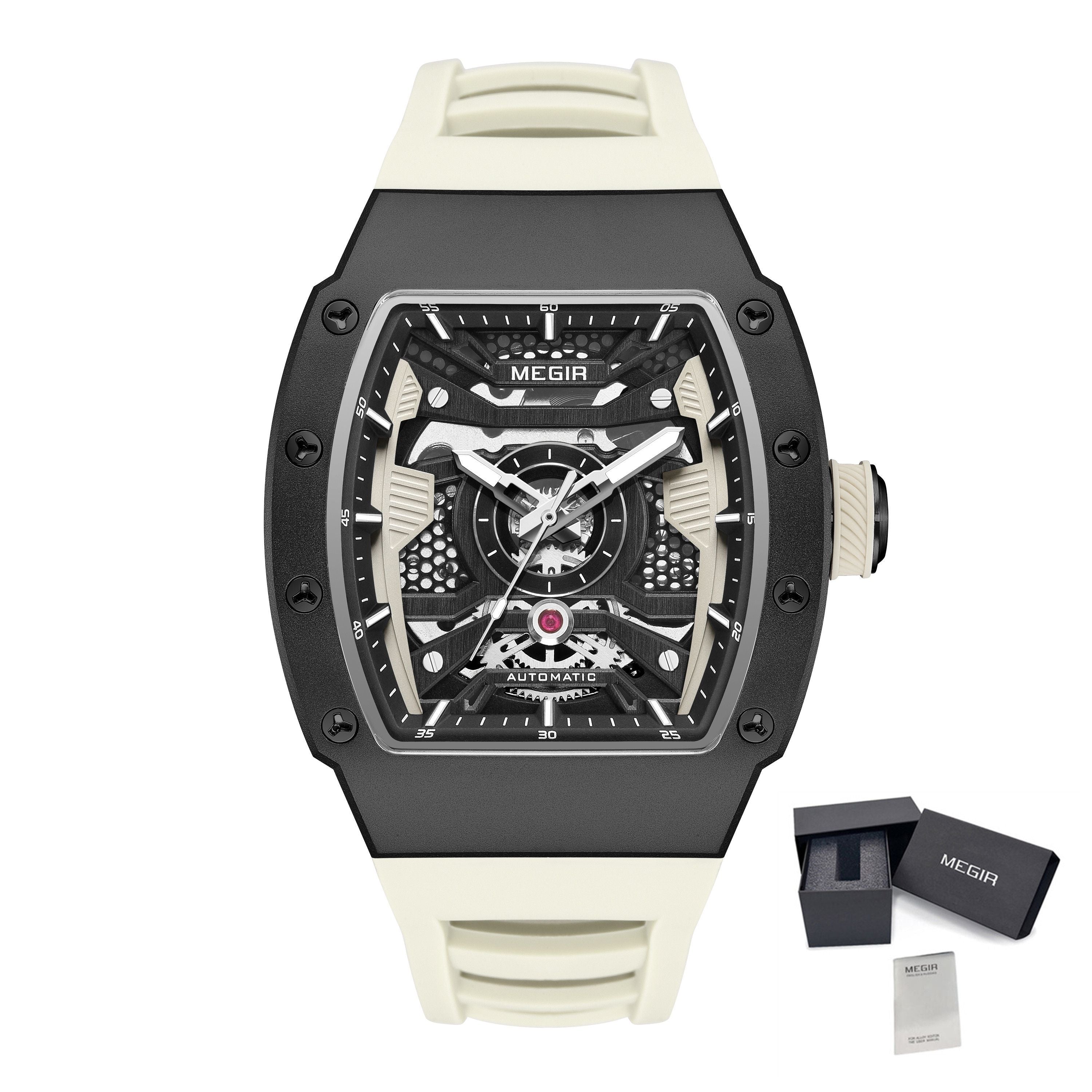 MEGIR Brand Automatic Movement Watch for Men Fashion Waterproof Stainless Steel Case Mechanical Wristwatch Montre Homme 8604-14