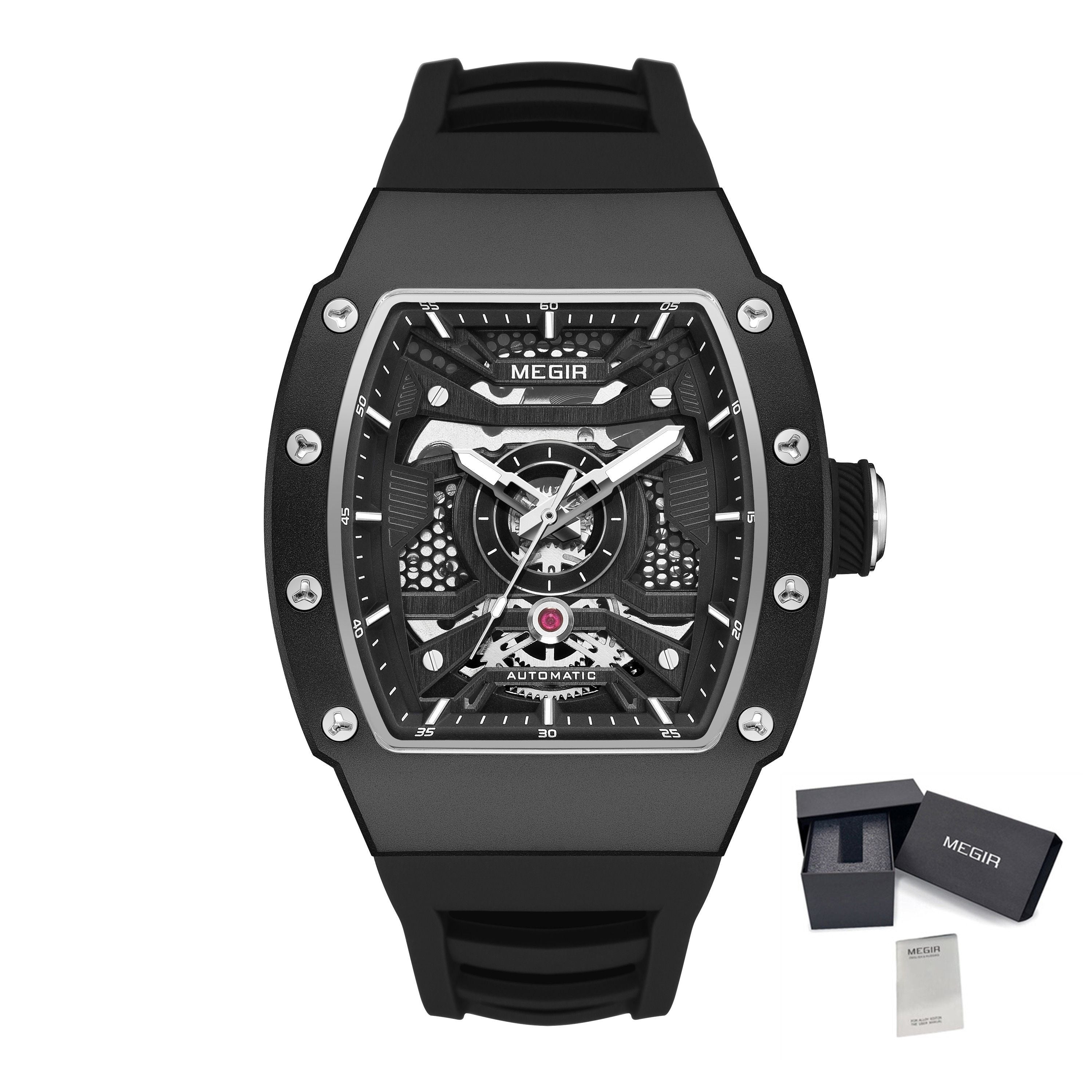 MEGIR Brand Automatic Movement Watch for Men Fashion Waterproof Stainless Steel Case Mechanical Wristwatch Montre Homme 8604-13