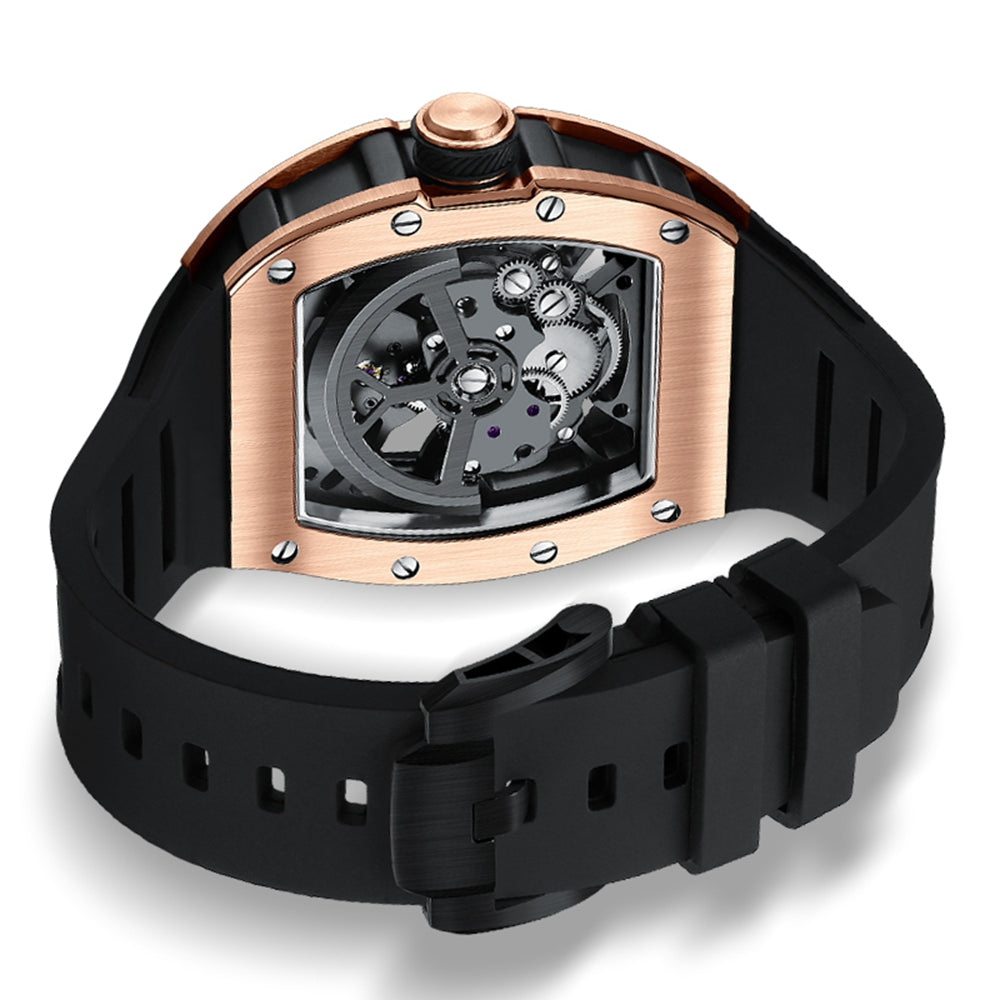 New Skeleton Big Dial Mechanical Watch for Men Fashion Luminous Automatic Movement Wristwatch Stainless Steel Case Clock 9190-11-13