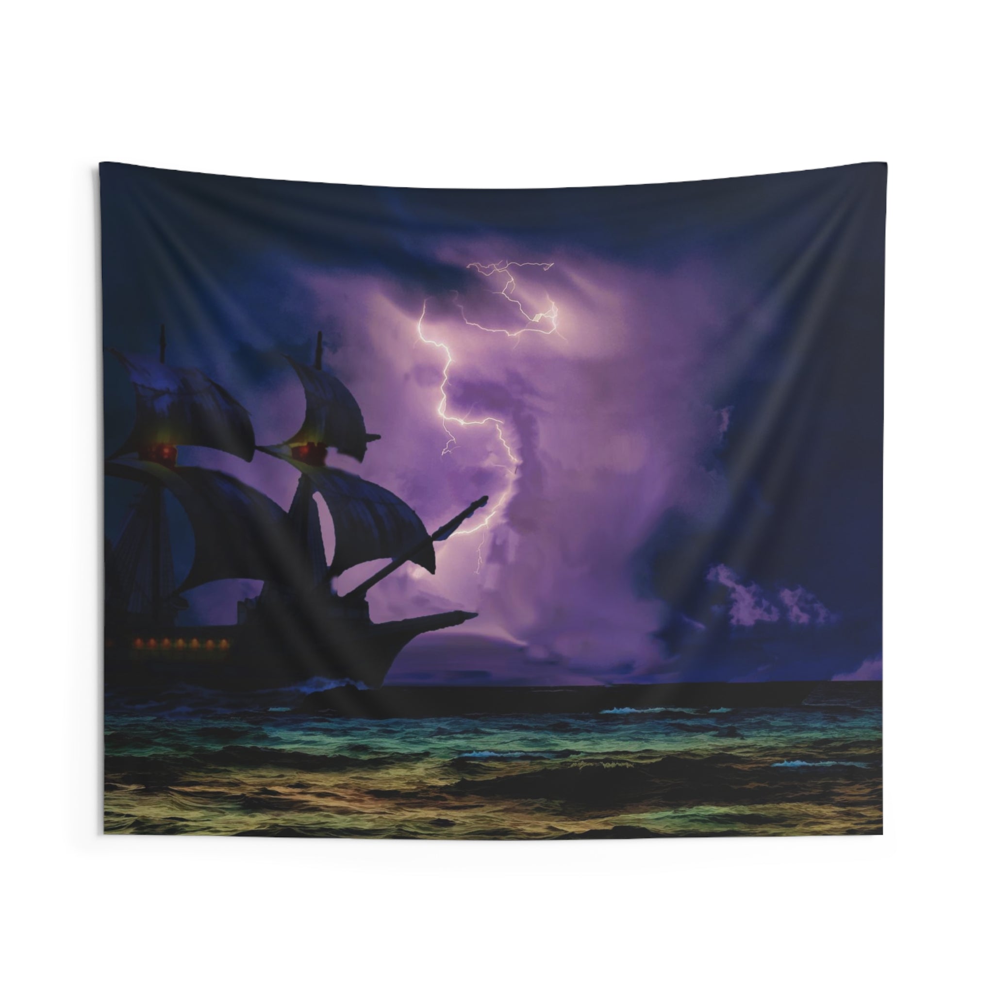 Ship Lightning Tapestry-0