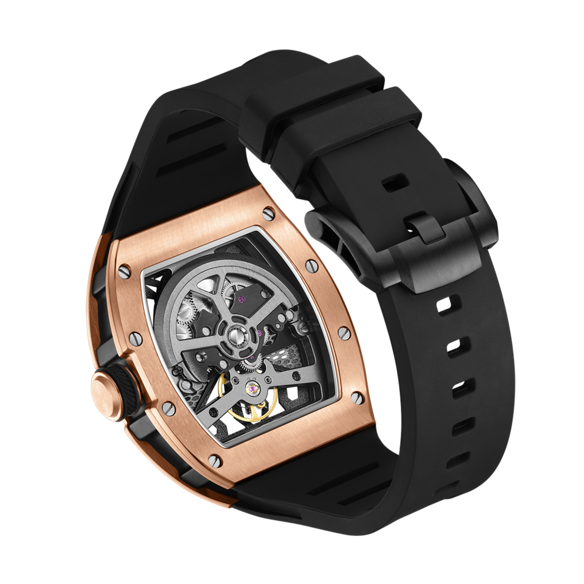 New Hollow Out Dial Men Mechanical Watch Fashion Stainless Steel Automatic Wristwatch Waterproof Watch Clock Montre Homme 9190-5-13