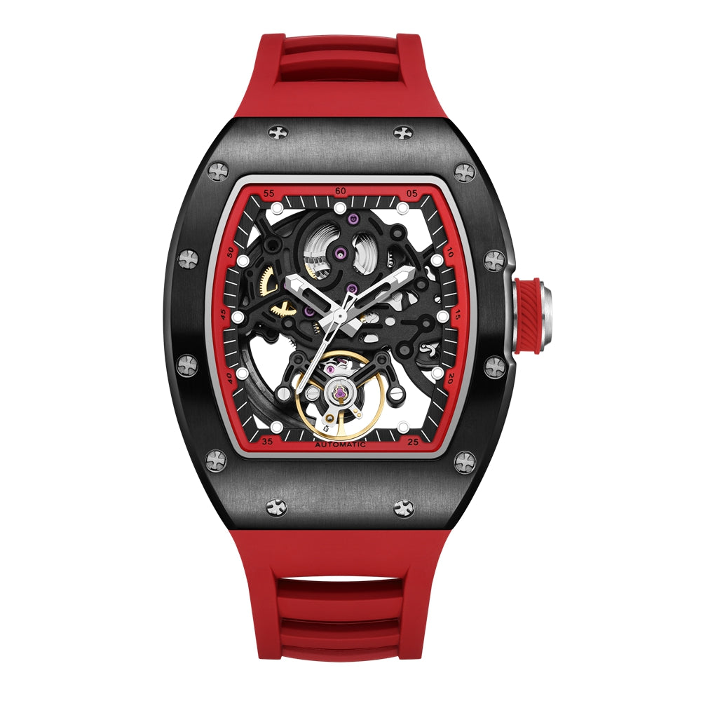 New Automatic Mechanical Watch for Men Luxury Skeleton Dial Luminous Waterproof Sports Military Wristwatch Gift for Man 9190-12-0