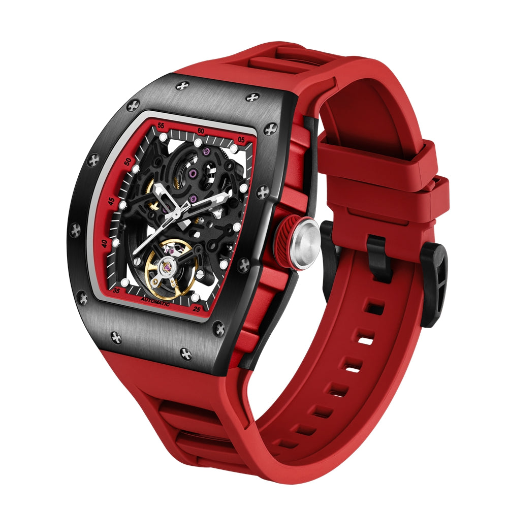 New Automatic Mechanical Watch for Men Luxury Skeleton Dial Luminous Waterproof Sports Military Wristwatch Gift for Man 9190-12-15