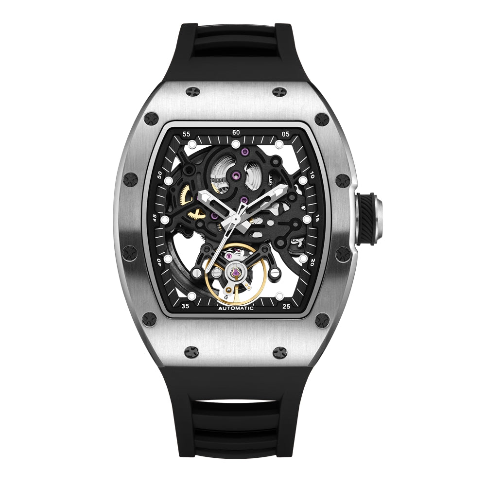 New Automatic Mechanical Watch for Men Luxury Skeleton Dial Luminous Waterproof Sports Military Wristwatch Gift for Man 9190-12-13