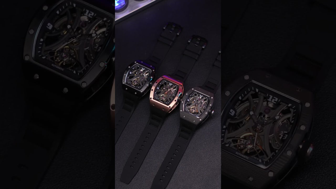 New Skeleton Big Dial Mechanical Watch for Men Fashion Luminous Automatic Movement Wristwatch Stainless Steel Case Clock 9190-11-14