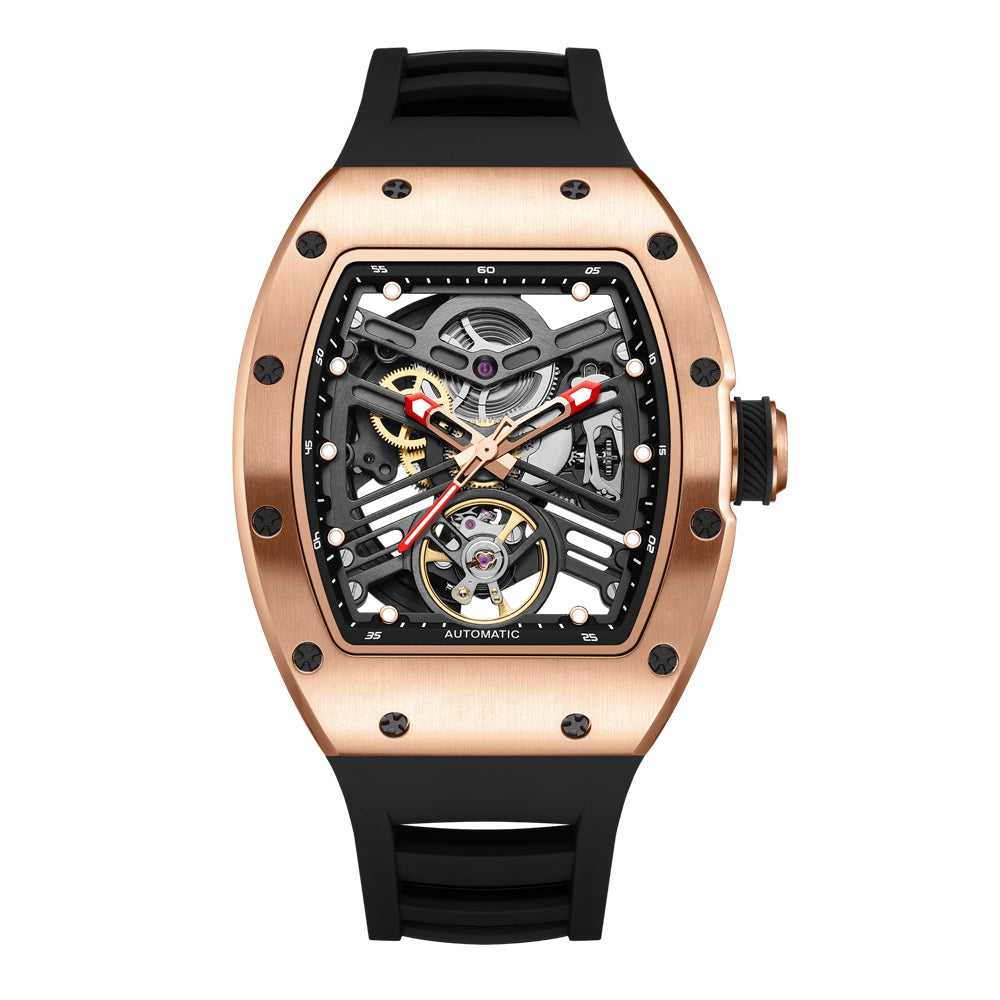 New 42MM Hollow Out Men Mechanical Watch Clock Stainless Steel Case Luminous Waterproof Automatic Watches Wristwatch 9190-13-10