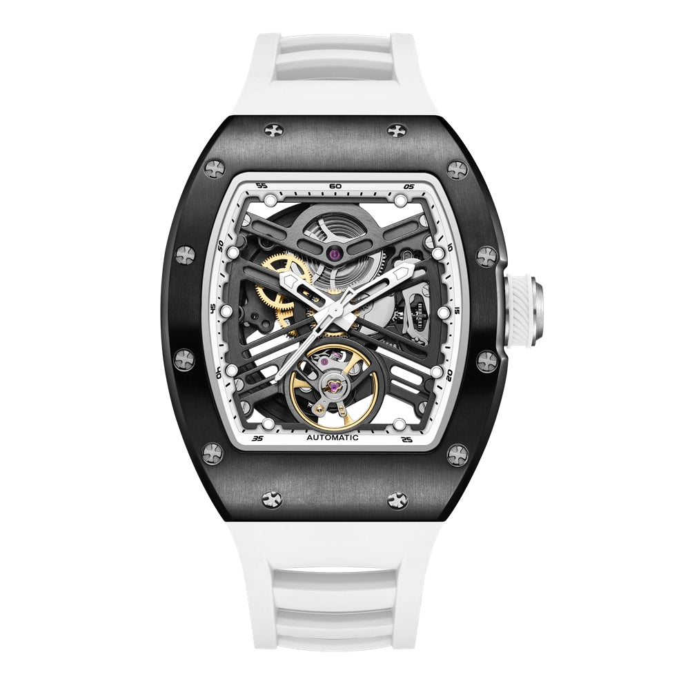 New 42MM Hollow Out Men Mechanical Watch Clock Stainless Steel Case Luminous Waterproof Automatic Watches Wristwatch 9190-13-0