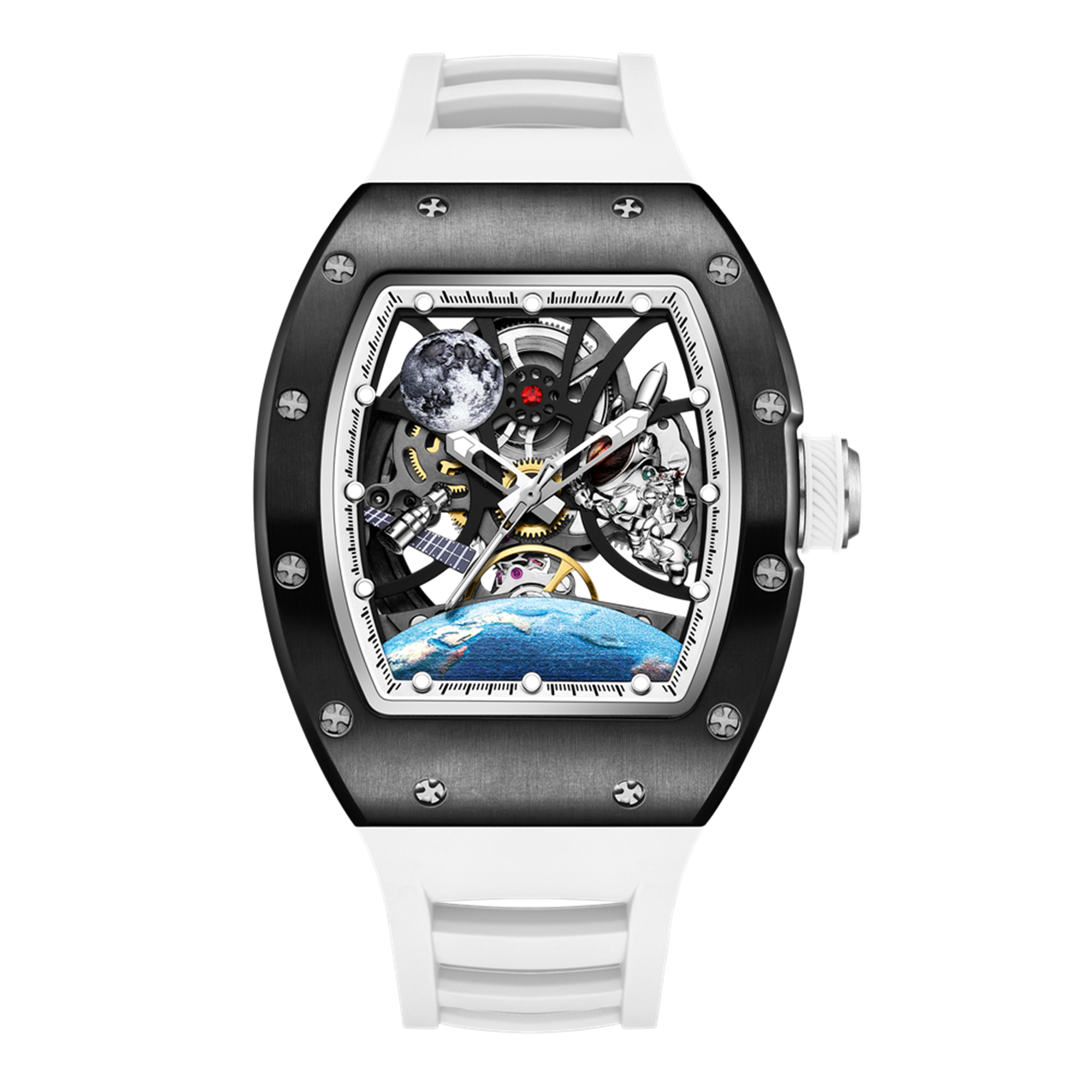 MEGIR Skeleton Dial Automatic Mechanical Movement Men Watch Fashion Sport Wristwatches Waterproof Man Clock Reloj Hombre 9190-14-10