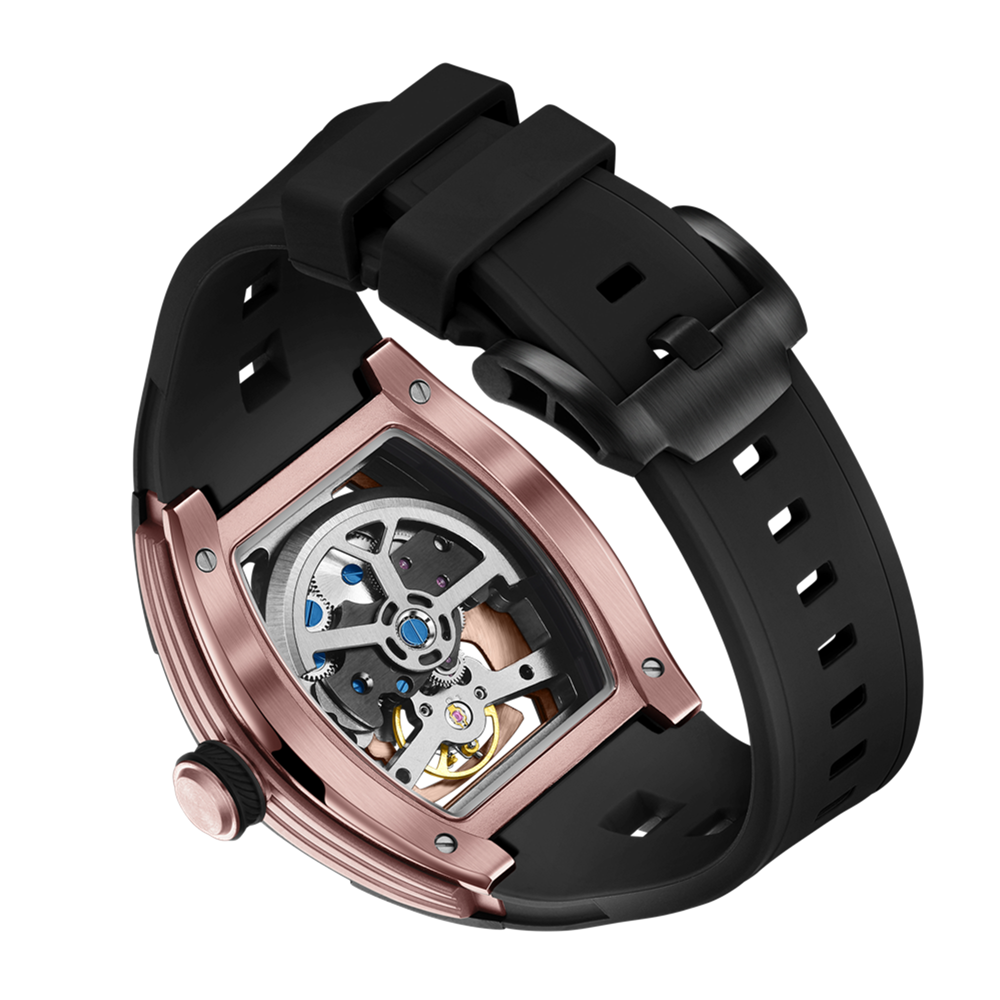 MEGIR Men Mechanical Watches Luxury Hollow Out Automatic Movement Wristwatch Clock Stainless Steel Case Waterproof Watch 9198-5-11