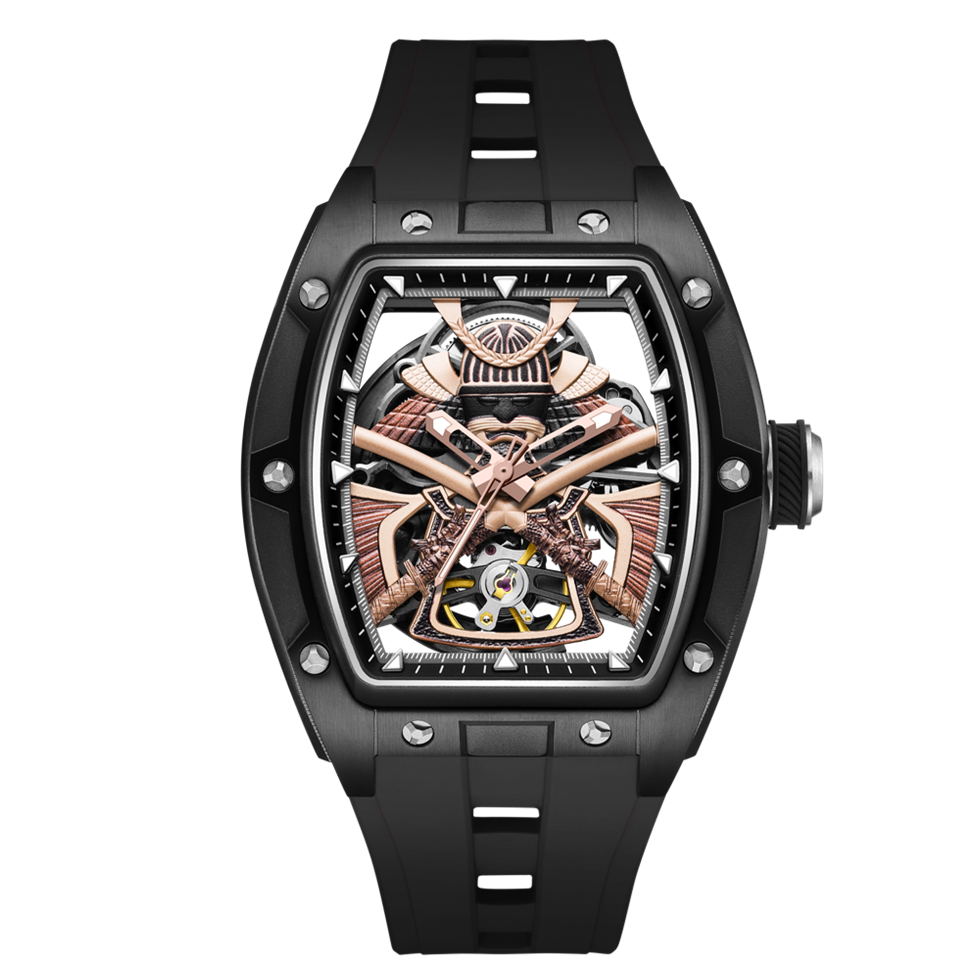 MEGIR Men Mechanical Watches Luxury Hollow Out Automatic Movement Wristwatch Clock Stainless Steel Case Waterproof Watch 9198-5-9