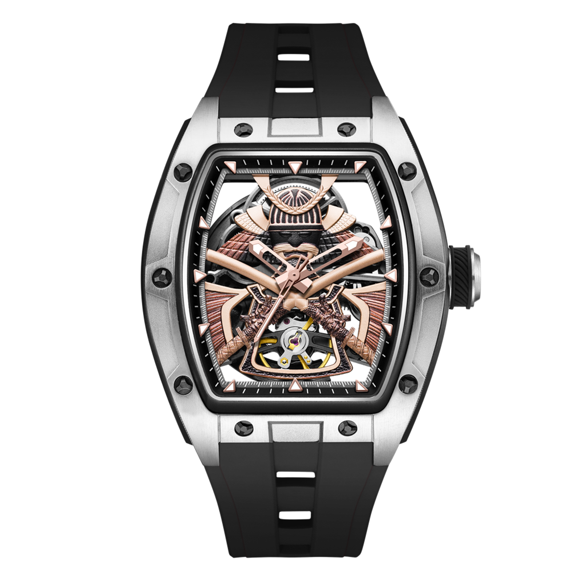 MEGIR Men Mechanical Watches Luxury Hollow Out Automatic Movement Wristwatch Clock Stainless Steel Case Waterproof Watch 9198-5-8