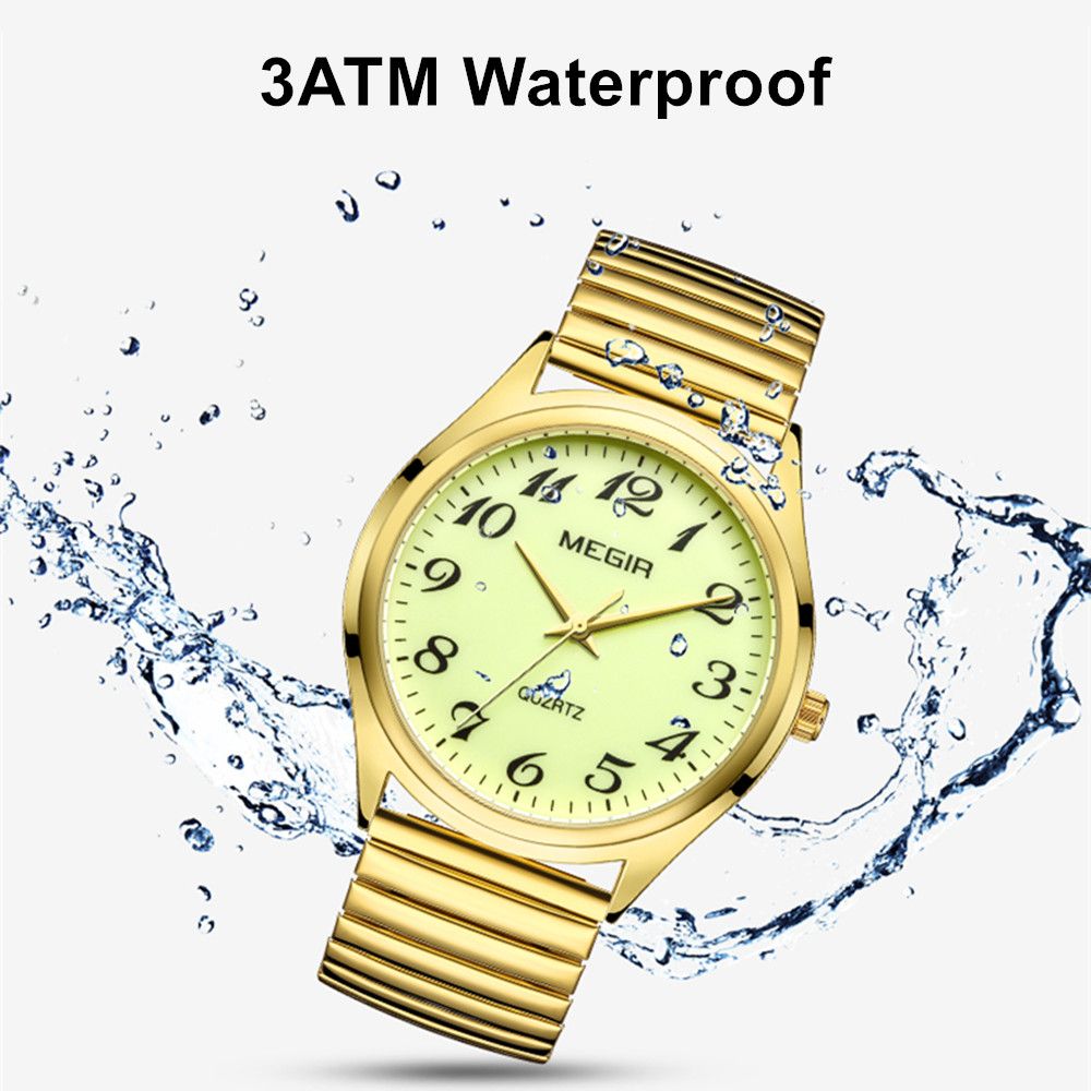MEGIR Luxury Couple Watches Waterproof Quartz Watch for Lover Stainless Steel Men Women Wristwatches Clock Relogio Masculino 1088-8