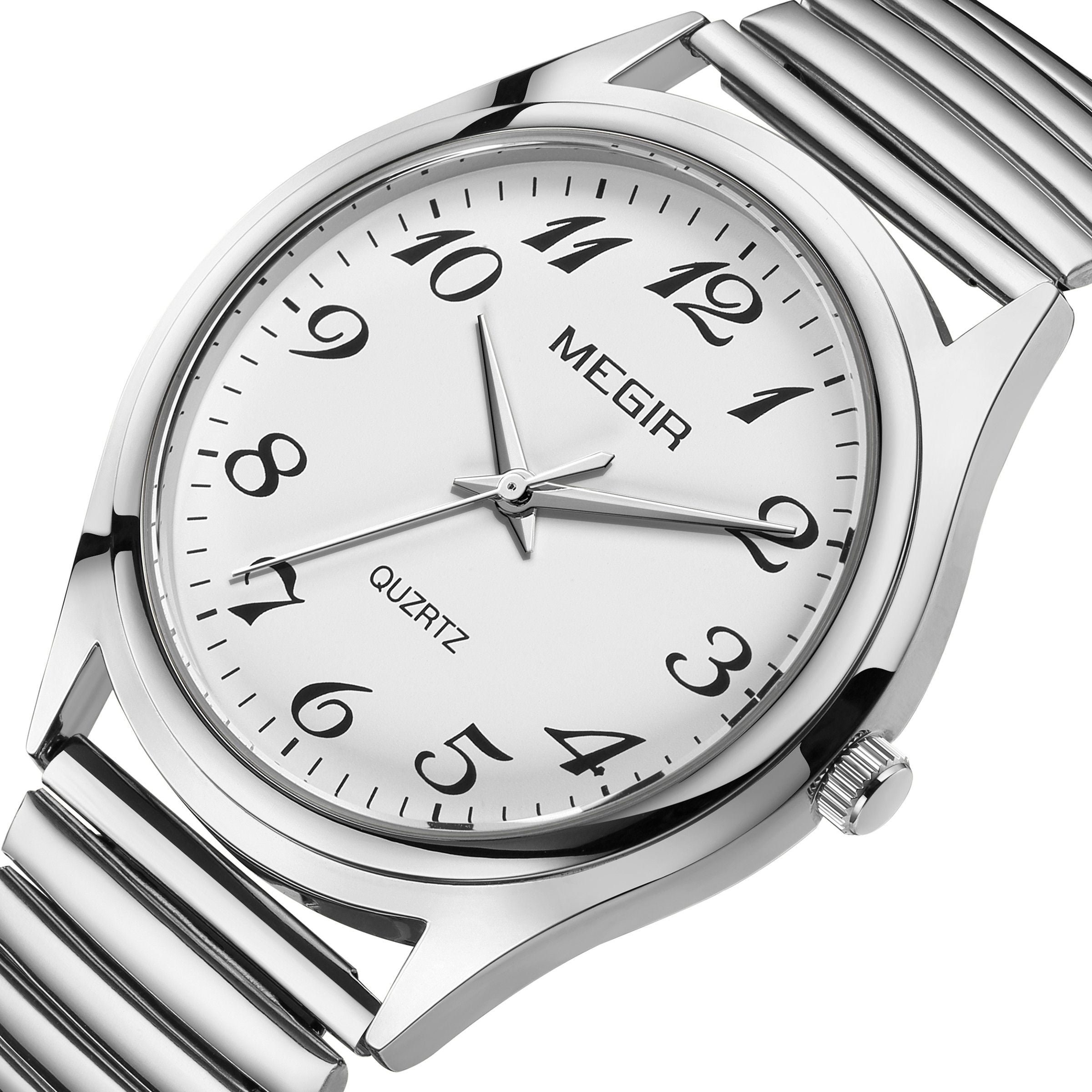 MEGIR Luxury Couple Watches Waterproof Quartz Watch for Lover Stainless Steel Men Women Wristwatches Clock Relogio Masculino 1088-12