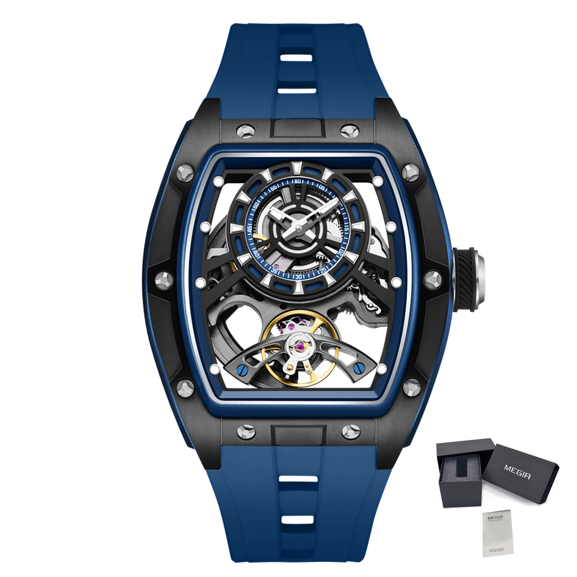 New Fashion Automatic Mechanical Watches for Men Waterproof Skeleton Dial Stainless Steel Case Male Wristwatch Clock 9198-6-18