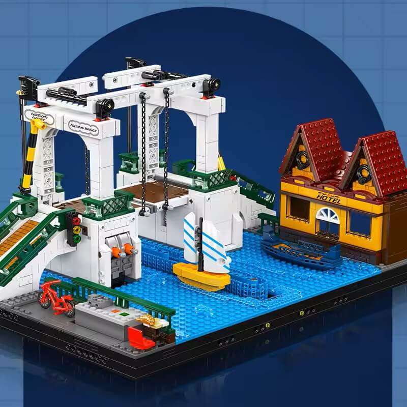 Motorised Nordic Town Drawbridge 2065PCS-3