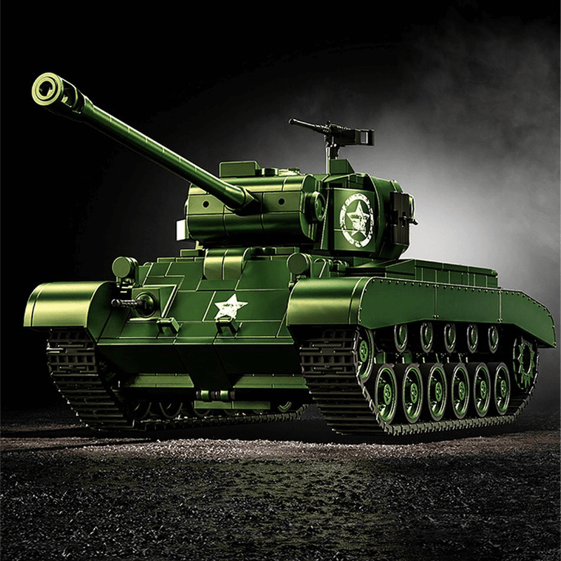 M26 Pershing Heavy Tank 1702pcs Model – Rotating Turret-3