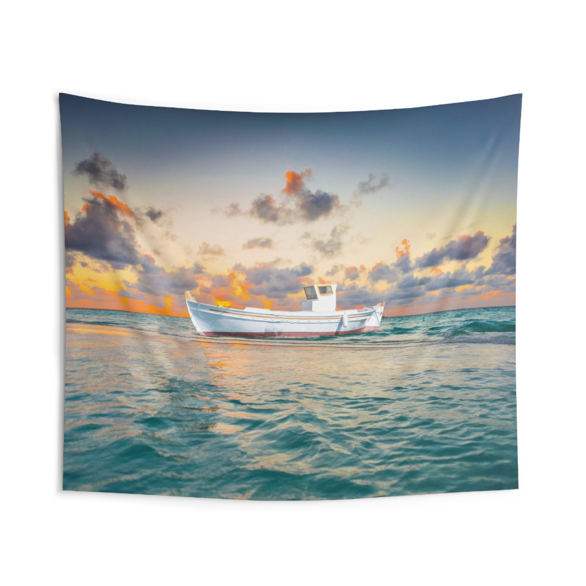 White Boat Tapestry-1