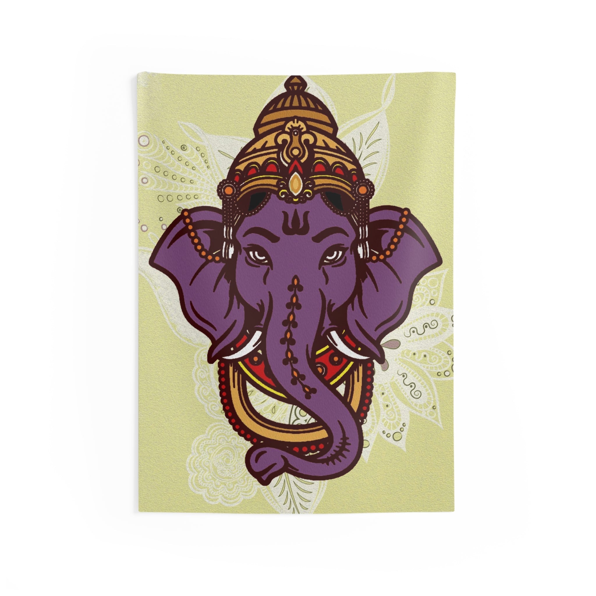 Ganesha Purple Face Tapestry-0