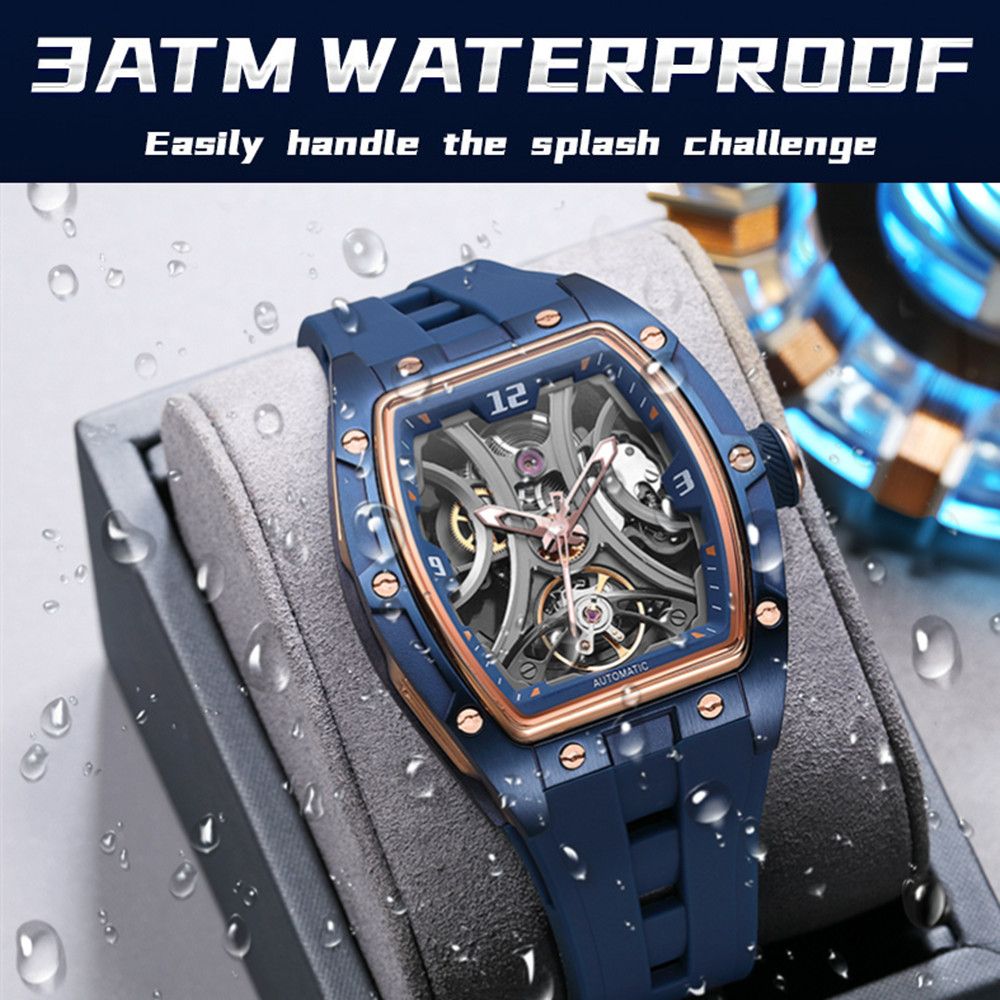 MEGIR Skeleton Dial Men Watches Luxury Automatic Mechanical Sport Watch Stainless Steel Case Man Wristwatch Clock Reloj Hombre 2245-6