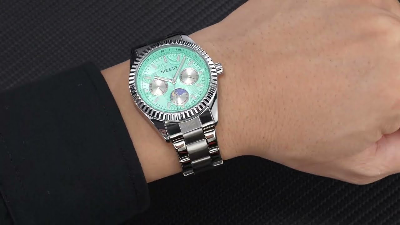 MEGIR Business Men Watch Waterproof Luminous Man Casual Quartz Wristwatch Clock Calendar Week Display Relogio Masculino 1102-13