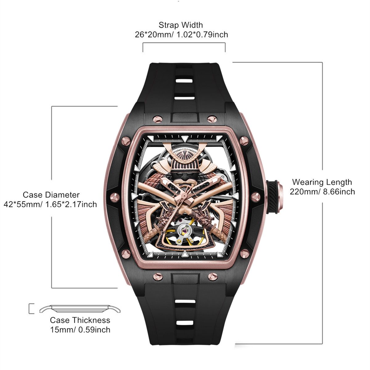 MEGIR Men Mechanical Watches Luxury Hollow Out Automatic Movement Wristwatch Clock Stainless Steel Case Waterproof Watch 9198-5-5