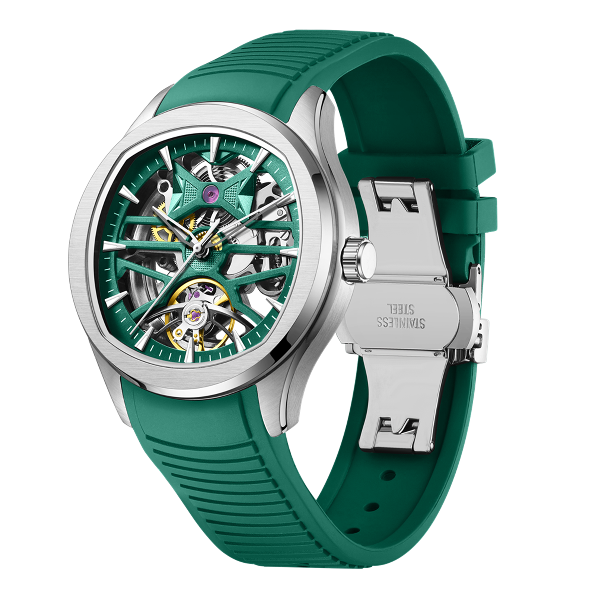 MEGIR Fashion Sport Watches for Men Skeleton Dial Automatic Mechanical Movement Wristwatch Waterproof Clock Reloj Hombre 9204-5-11