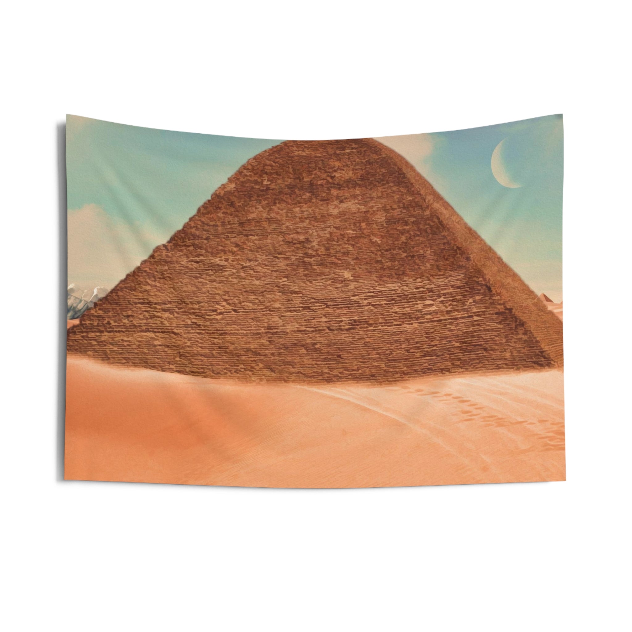 Brown Pyramid Moon Tapestry-2