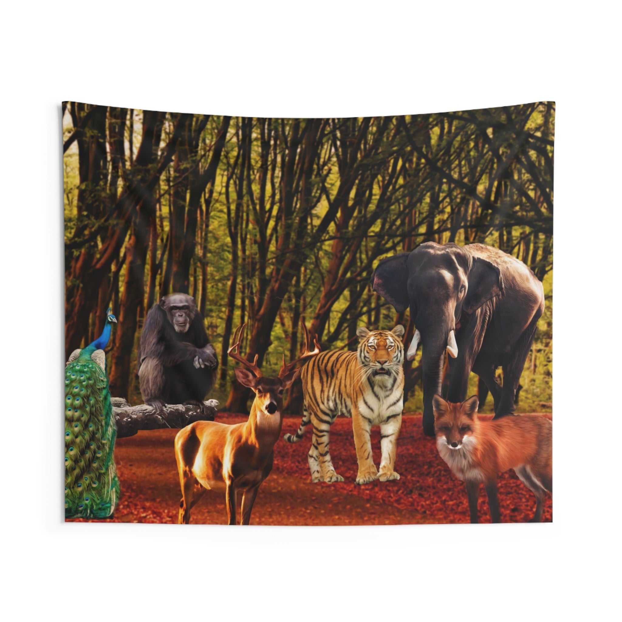 Peacock Animal Group Tapestry-0