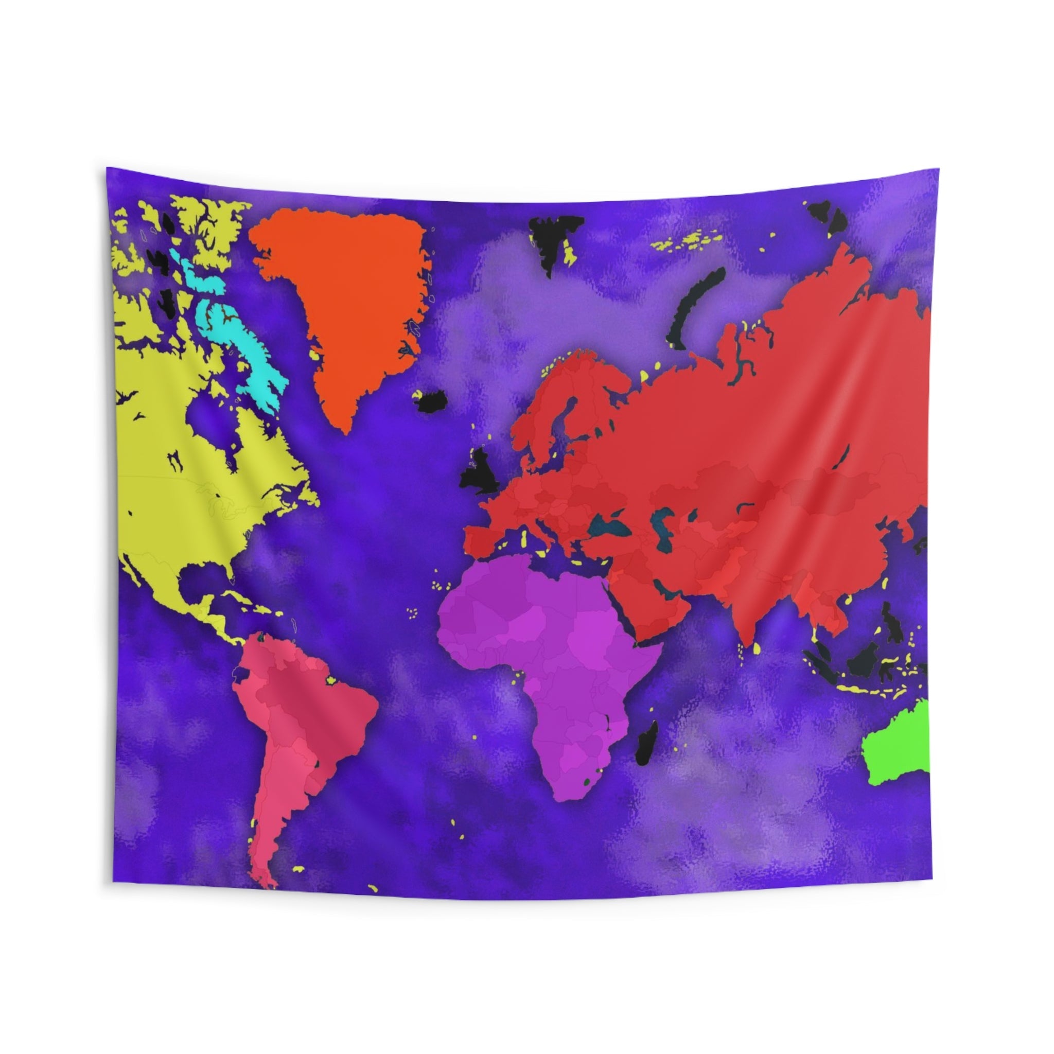 Colorfull World Map Tapestry-1