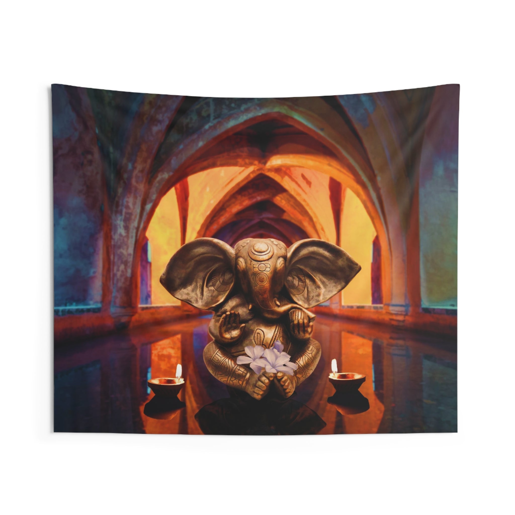 Golden Ganesha Tapestry-0