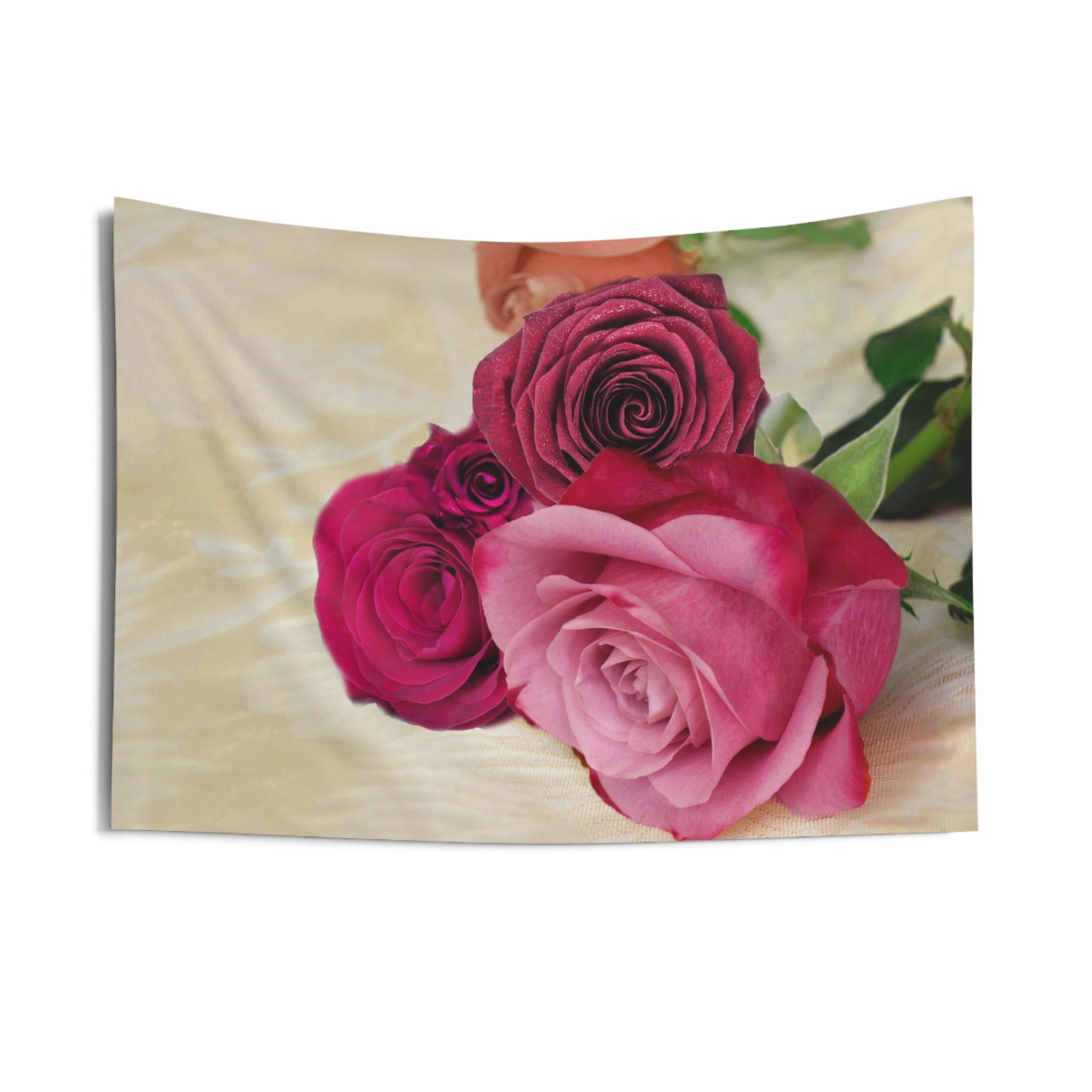 Roses With Leaf Tapestry-2