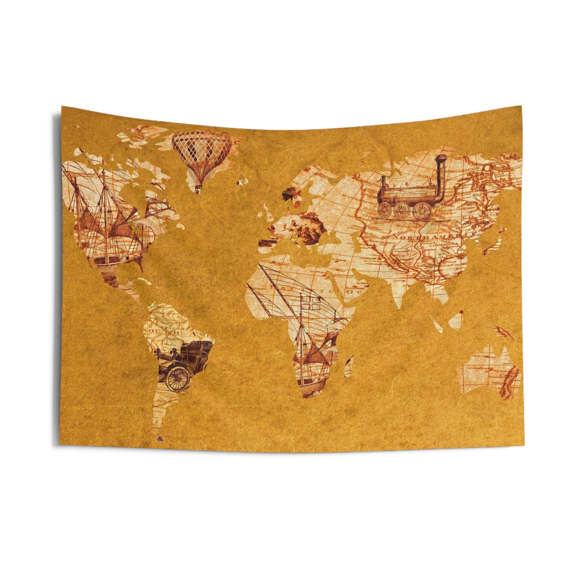 Brown Worldmap Tapestry-2