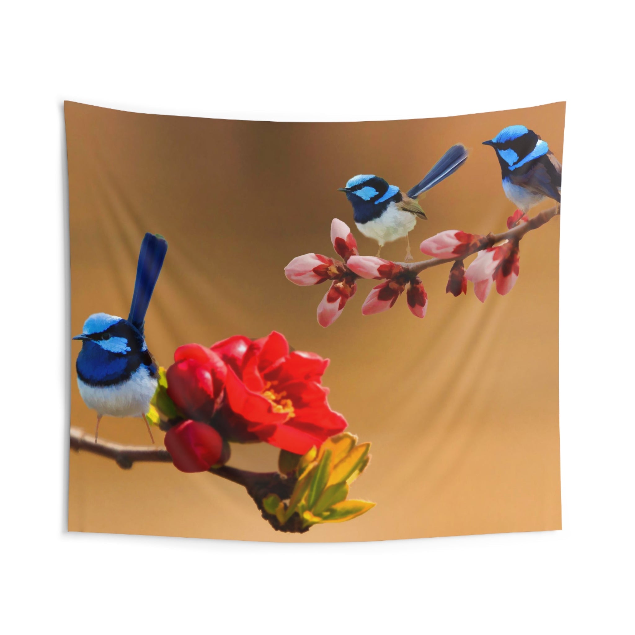Blue Bird Sparrow Tapestry-1