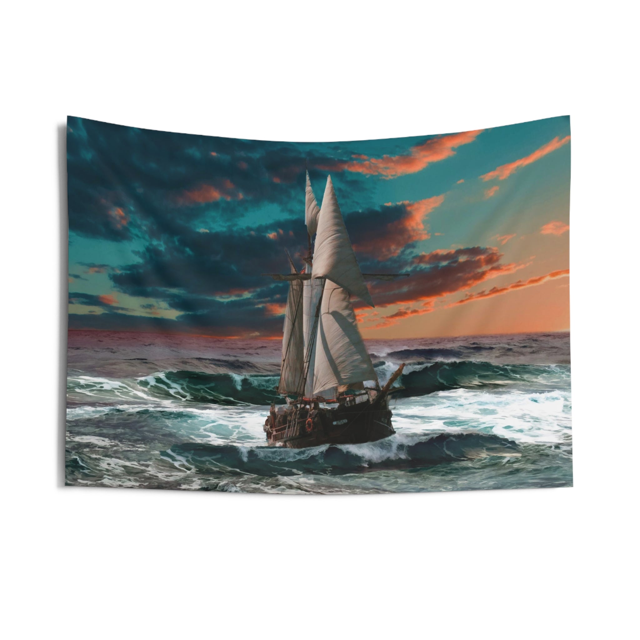 ship in storm Tapestry-2