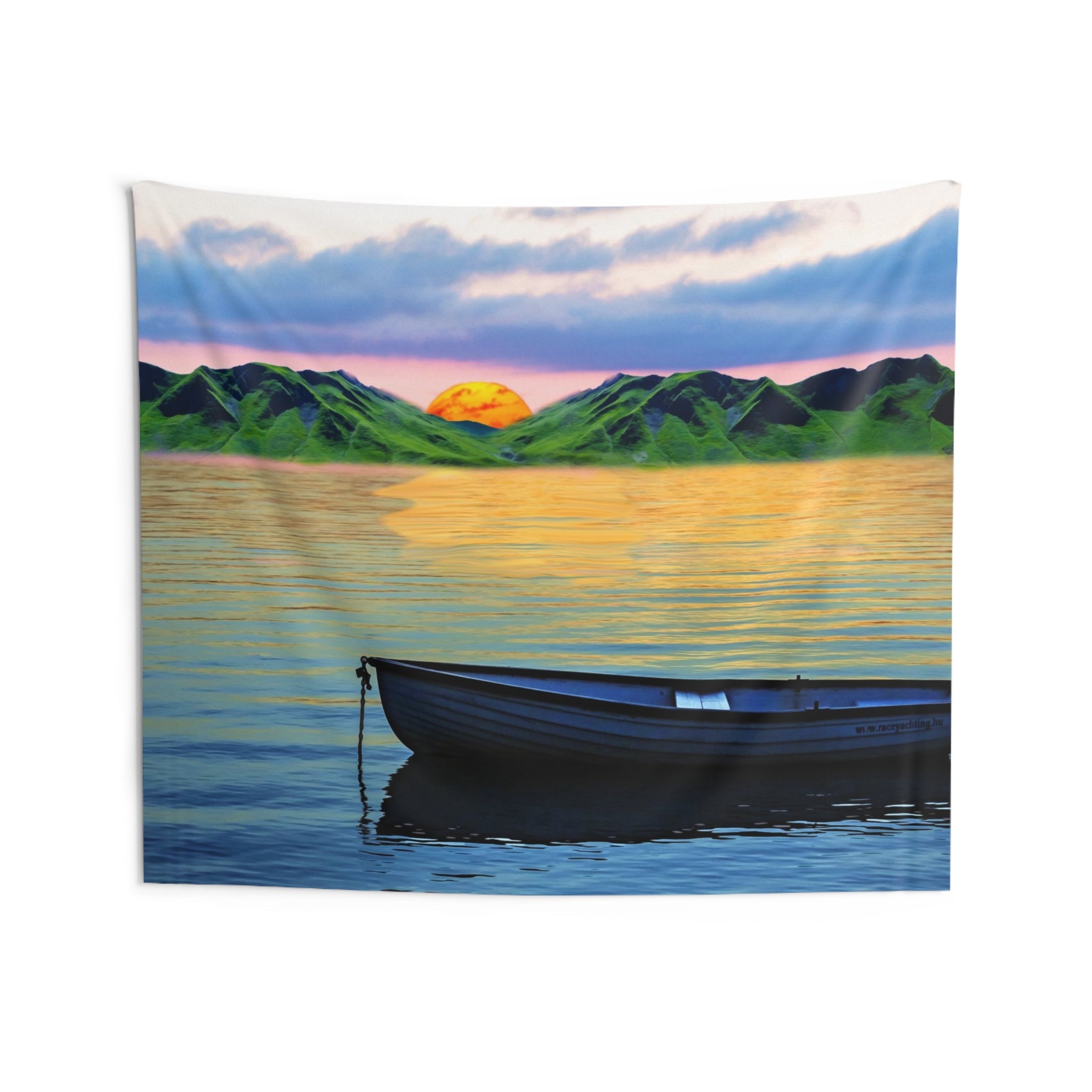 Mountain Lake Sunrise Tapestry-3