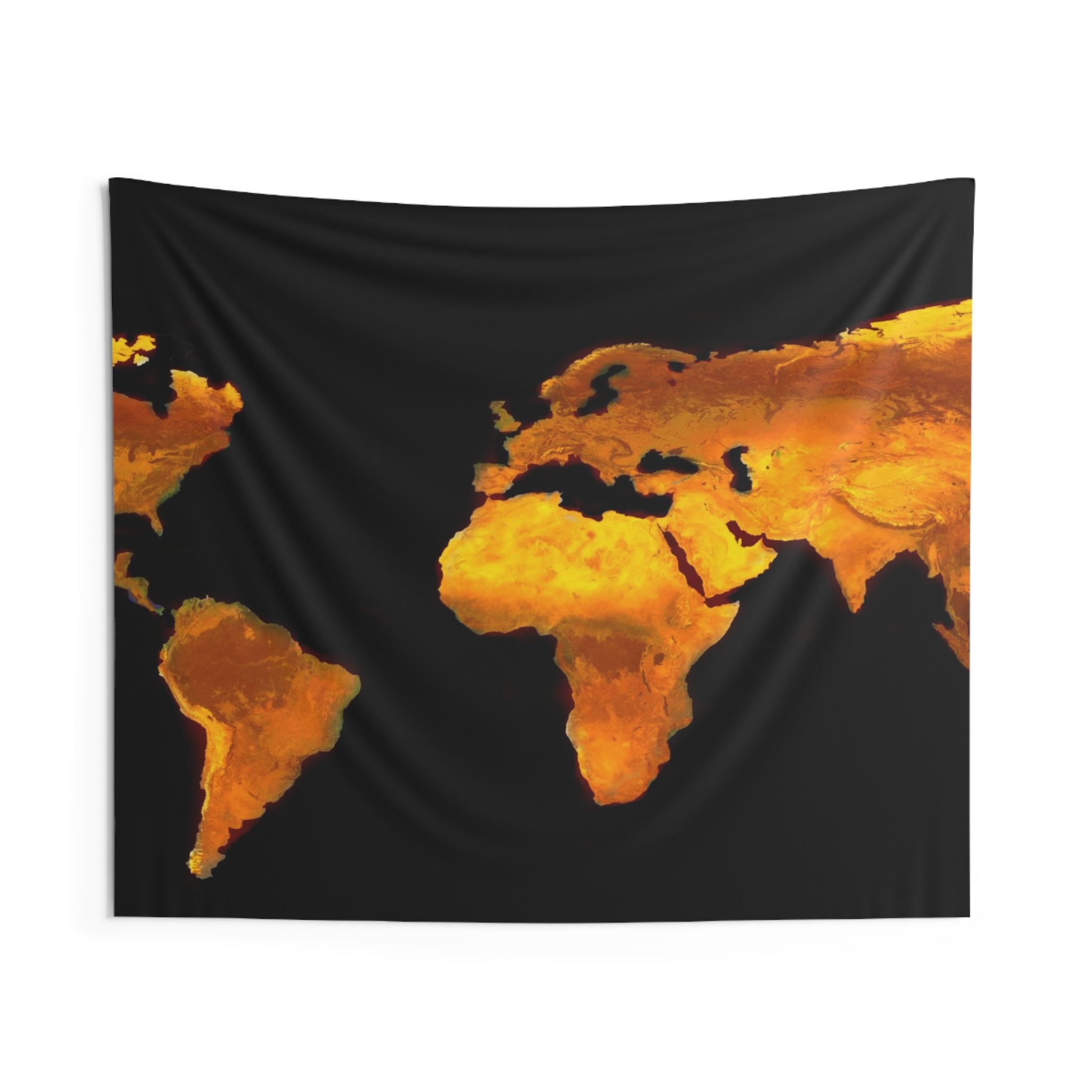 Orange Worldmap Tapestry-0